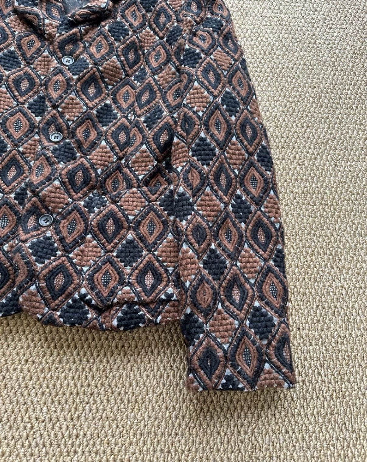 Comme des Garcons Comme des Garçons Vintage Geometric Jacquard Short Coat K23 Size S / US 4 / IT 40 - 2 Thumbnail
