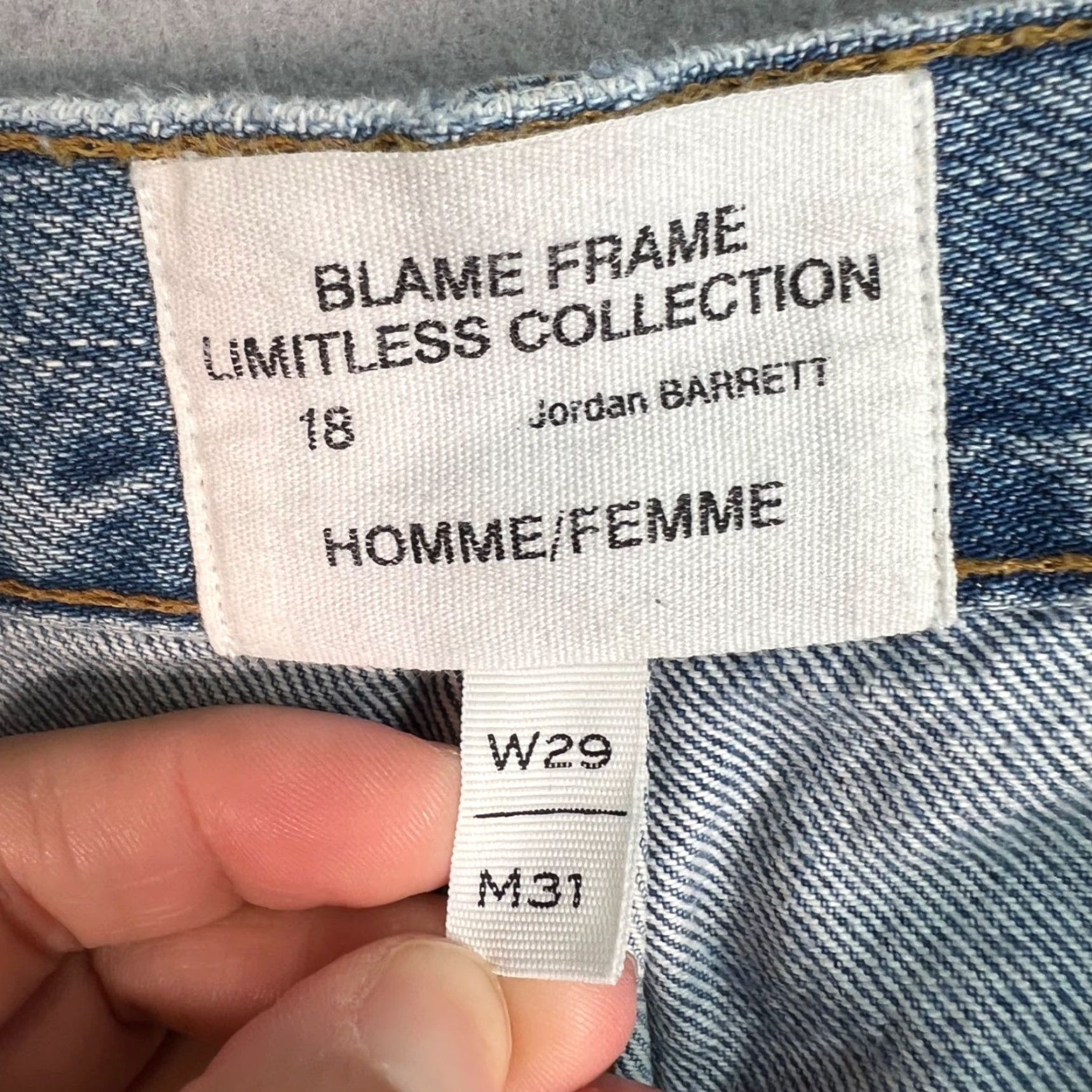 Frame FRAME Jeans Distressed 5-Pocket Design Straight Adult Womens 29 29x? Inseam 26 Blue Cotton Denim Button Vintage No Size 29" - 3 Thumbnail