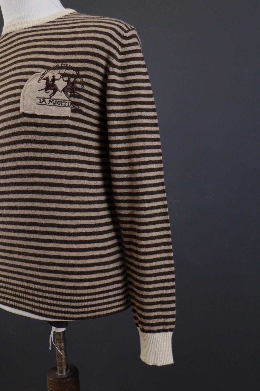La Martina La Martina Brown Stripe Wool Brown Men's Sweater Size M Size US M / EU 48-50 / 2 - 6 Thumbnail