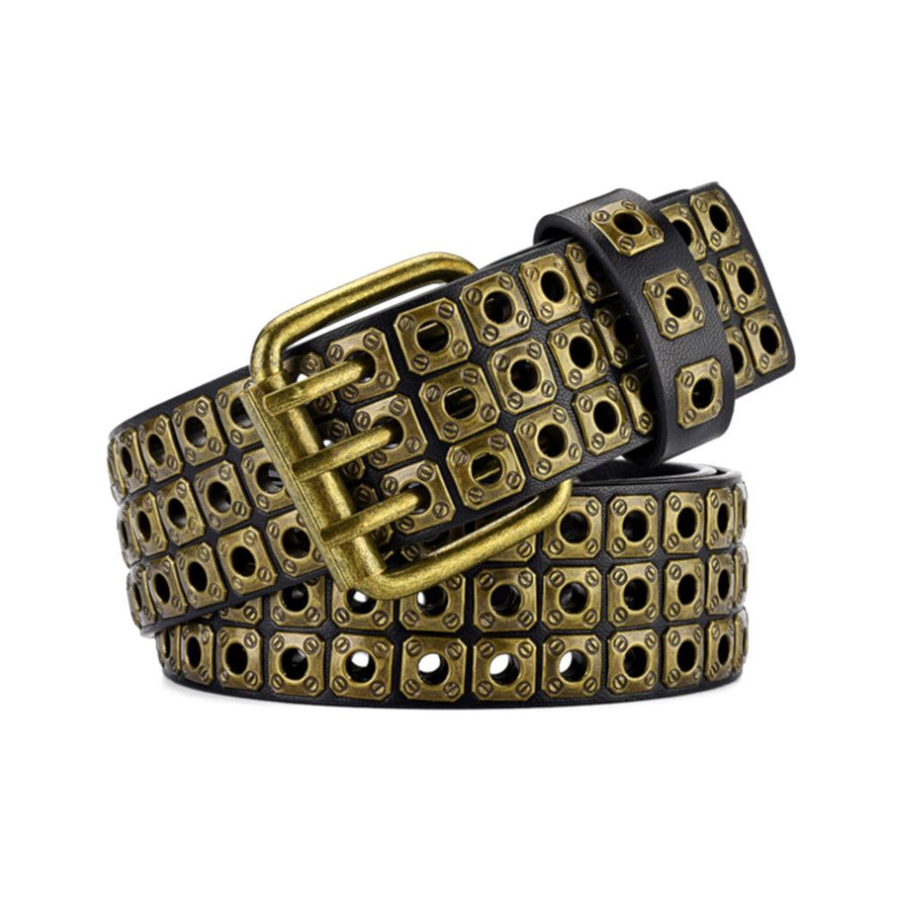 Japanese Brand × Vintage Punk Werewolf Claw Square Rivet Eyelets Leather Belt Rave Size ONE SIZE - 1 Thumbnail