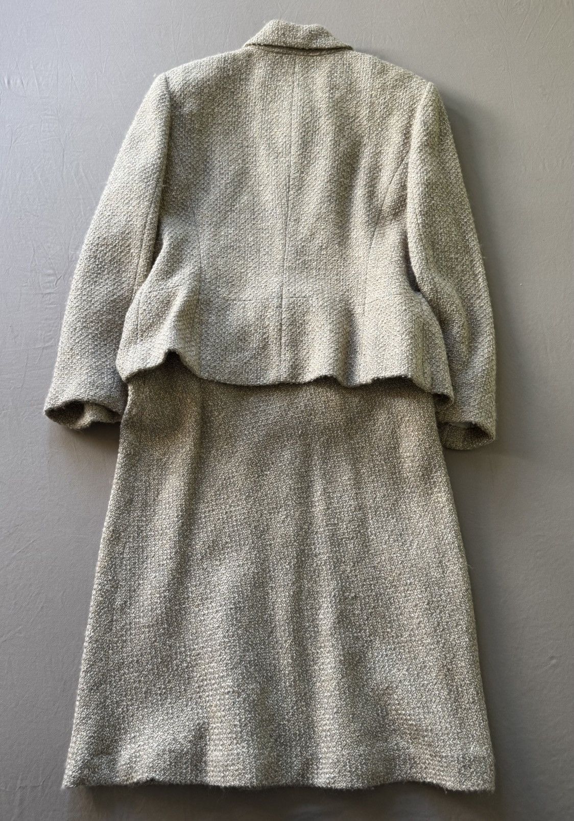 Other Vintage Kate Hill Tweed Wool Skirt Suit Set Size L / US 10 / IT 46 - 2 Thumbnail