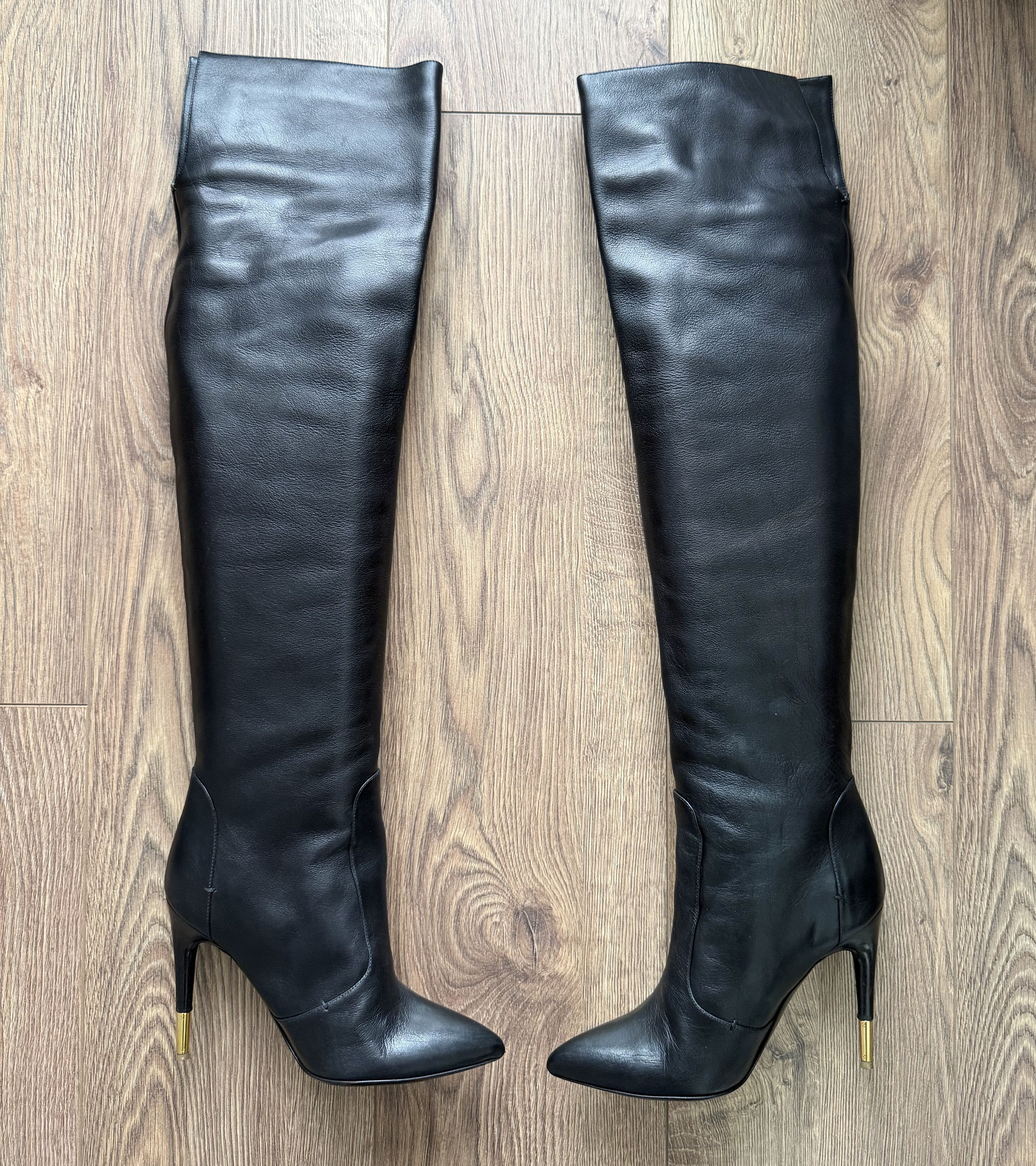 TOM FORD Embellished Leather Over-The-Knee Boots MadeinItaly