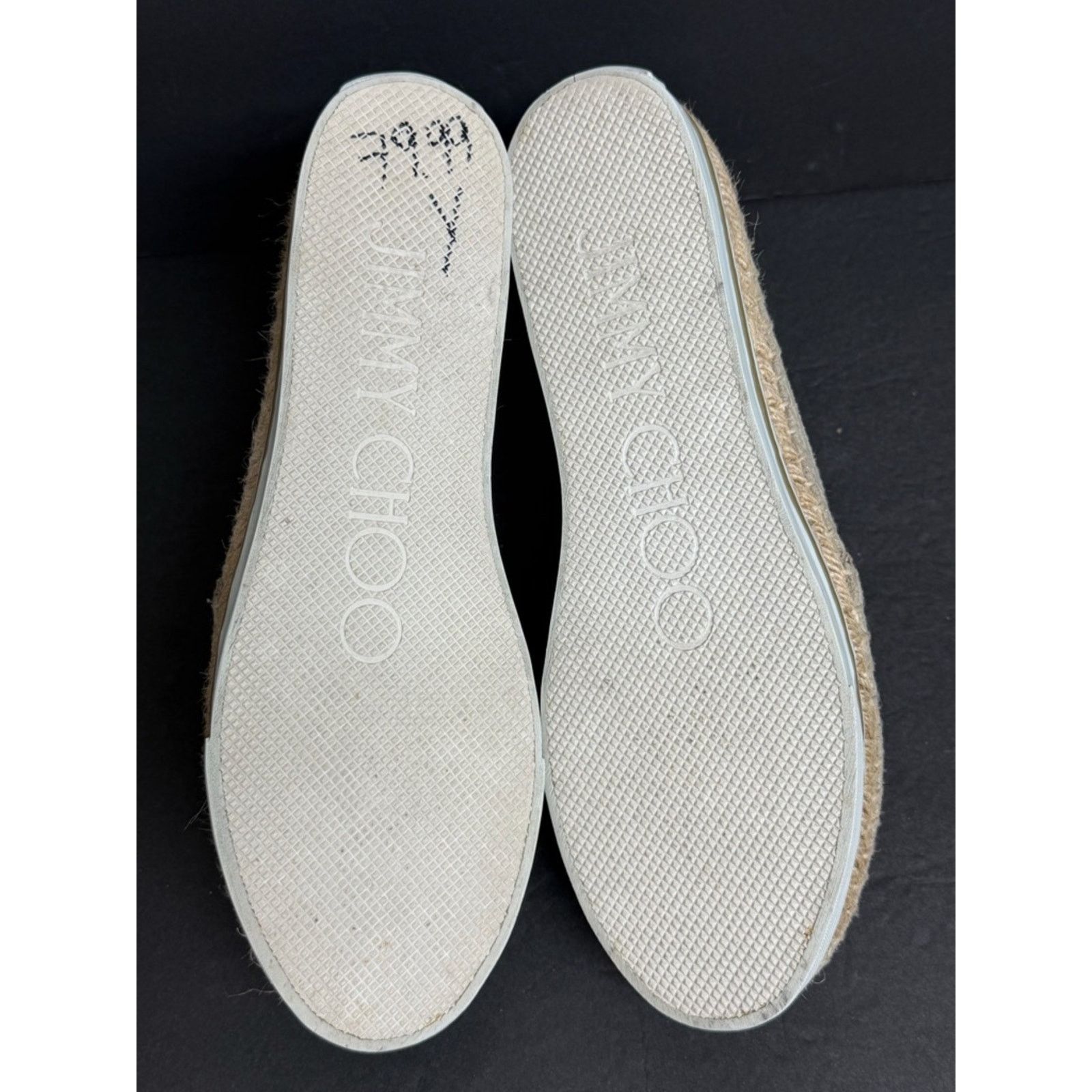 Jimmy Choo Jimmy Choo Beige Suede Shimmer Platform Loafer Flat 38.5 Size US 8.5 / IT 38.5 - 8 Thumbnail