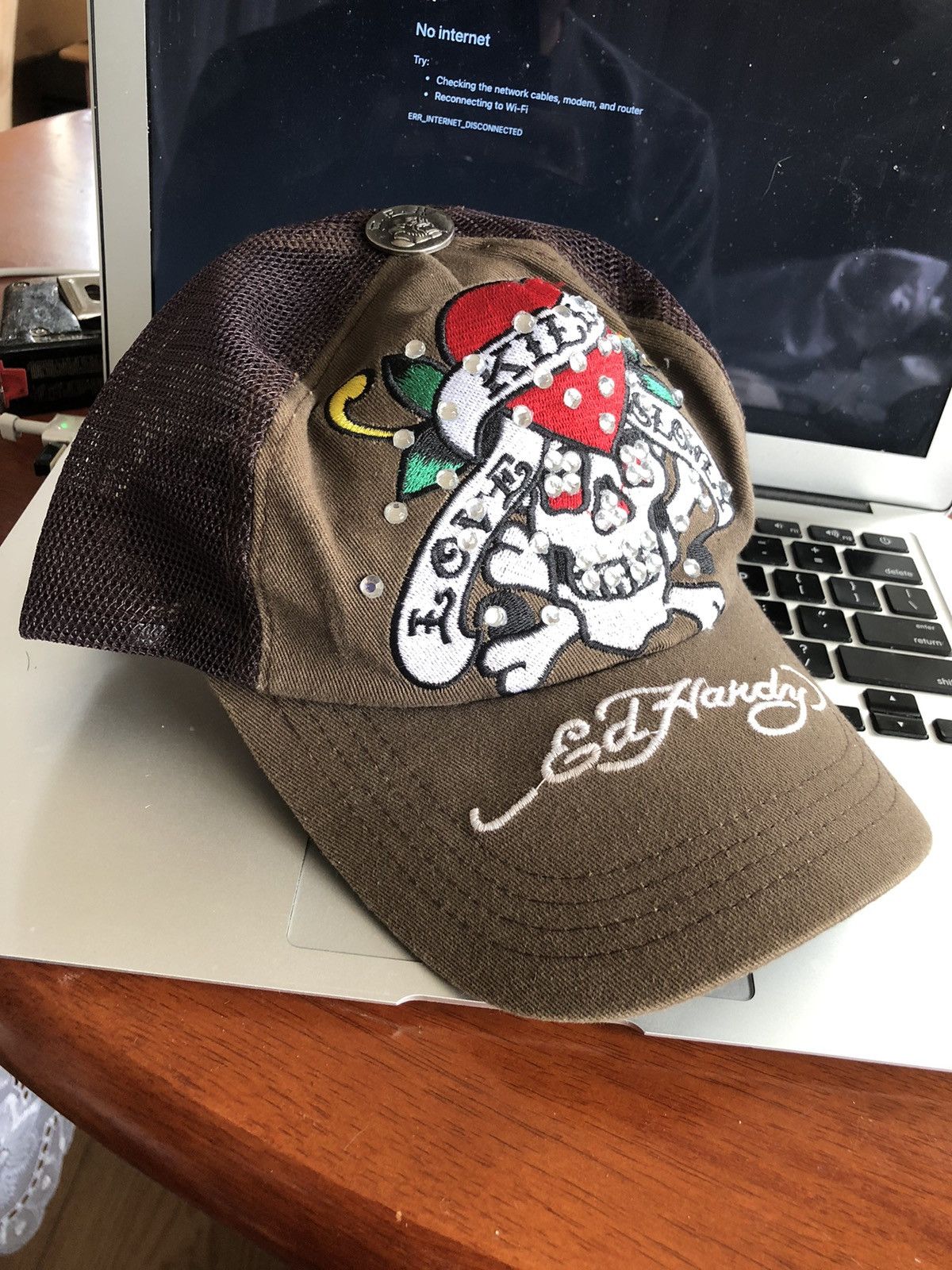 Ed Hardy Y2k skull vintage Ed hardy cap hat hype alt rare duds Size ONE SIZE - 1 Thumbnail