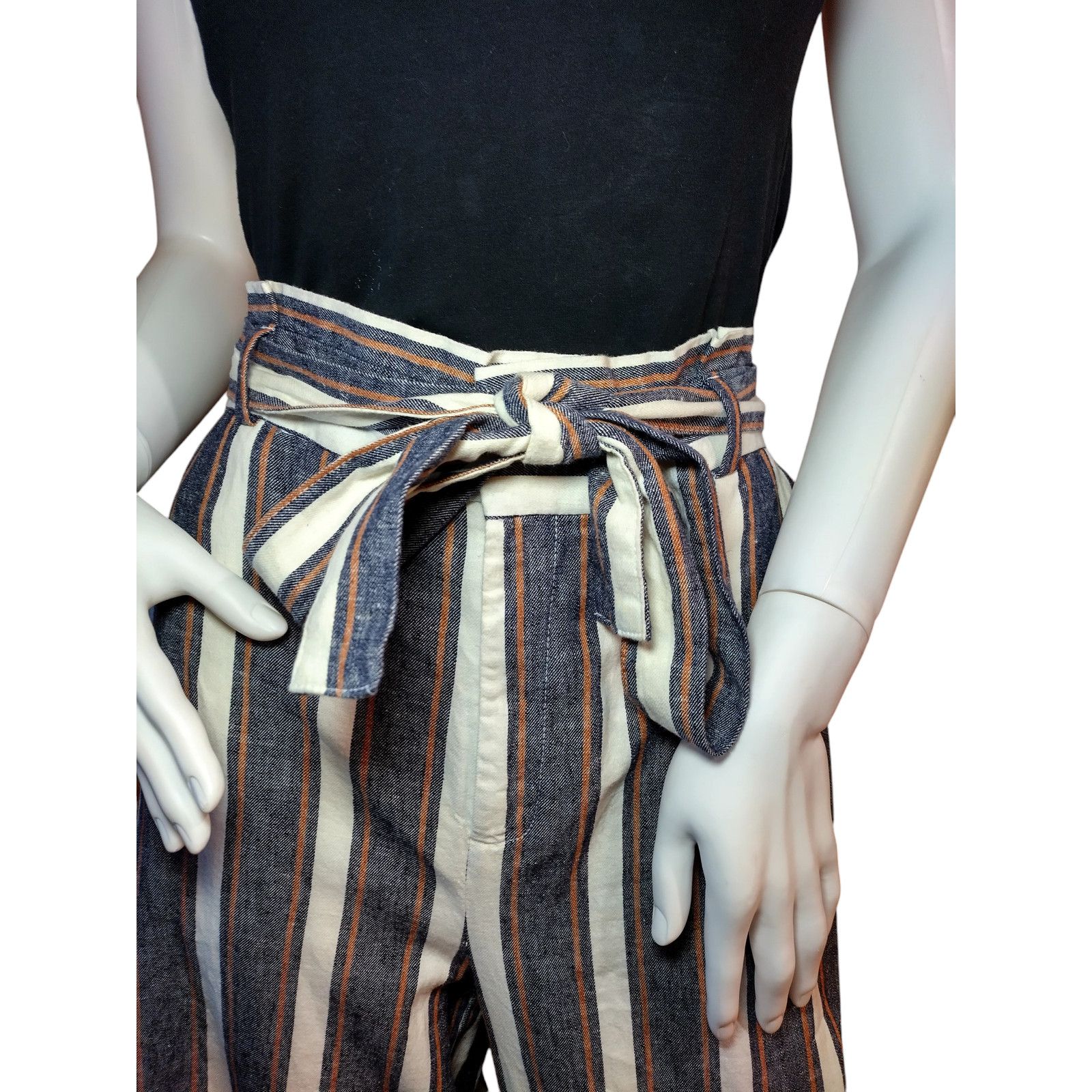 Banana Republic NWT Banana Republic Womens Blue Stripes wide Leg Pants Sz 12 Size 34" / US 12 / IT 48 - 3 Thumbnail