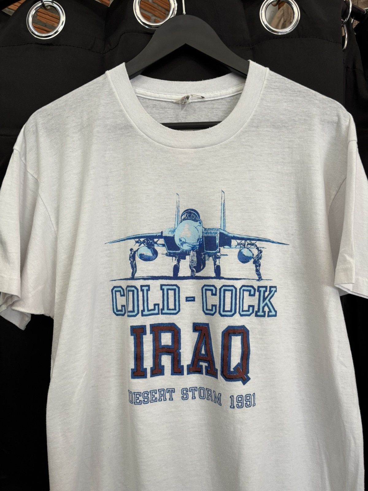 Vintage Vintage 1991 Cold-Cock Iraq Desert Storm Tee Size US L / EU 52-54 / 3 - 2 Thumbnail