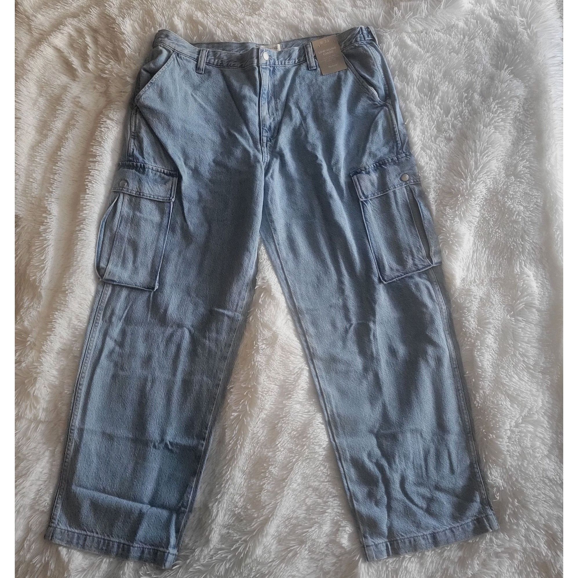 Madewell Madewell Low-Slung Cargo Denim Women's Pants In Coleman Wa Size 33" - 2 Thumbnail