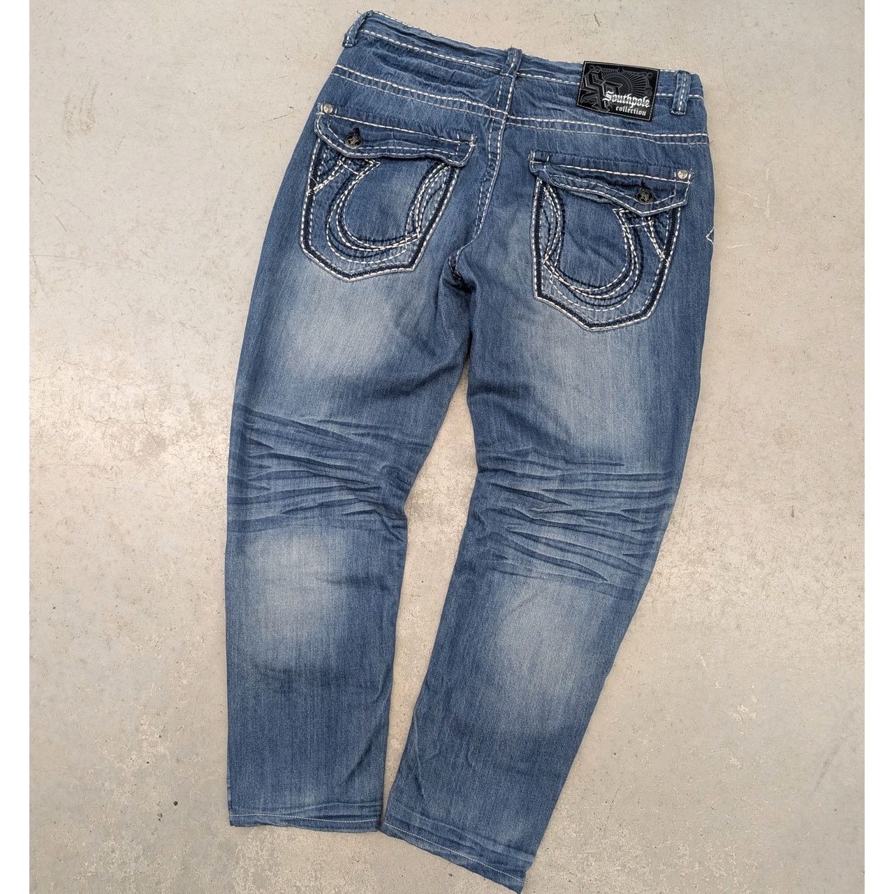 JNCO × Southpole × Vintage Y2K Southpole Baggy Embroidered Washed blue denim jeans Size US 38 / EU 54 - 1 Thumbnail