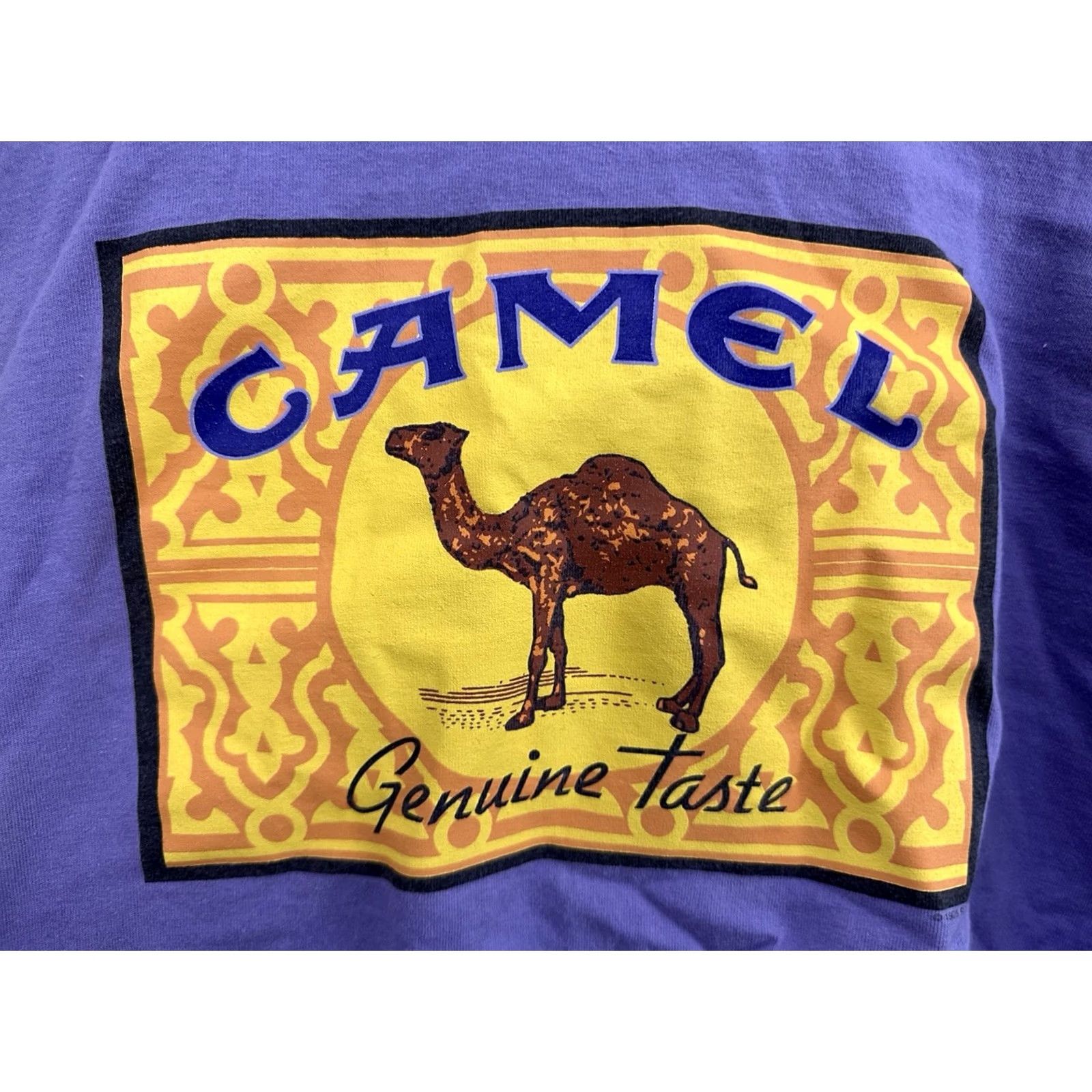 Camel VTG 90s Box Logo T-Shirt Purple XL Mens Casual Unbranded Dirt-Free Vintage Slim Fit? Size US XL / EU 56 / 4 - 3 Thumbnail