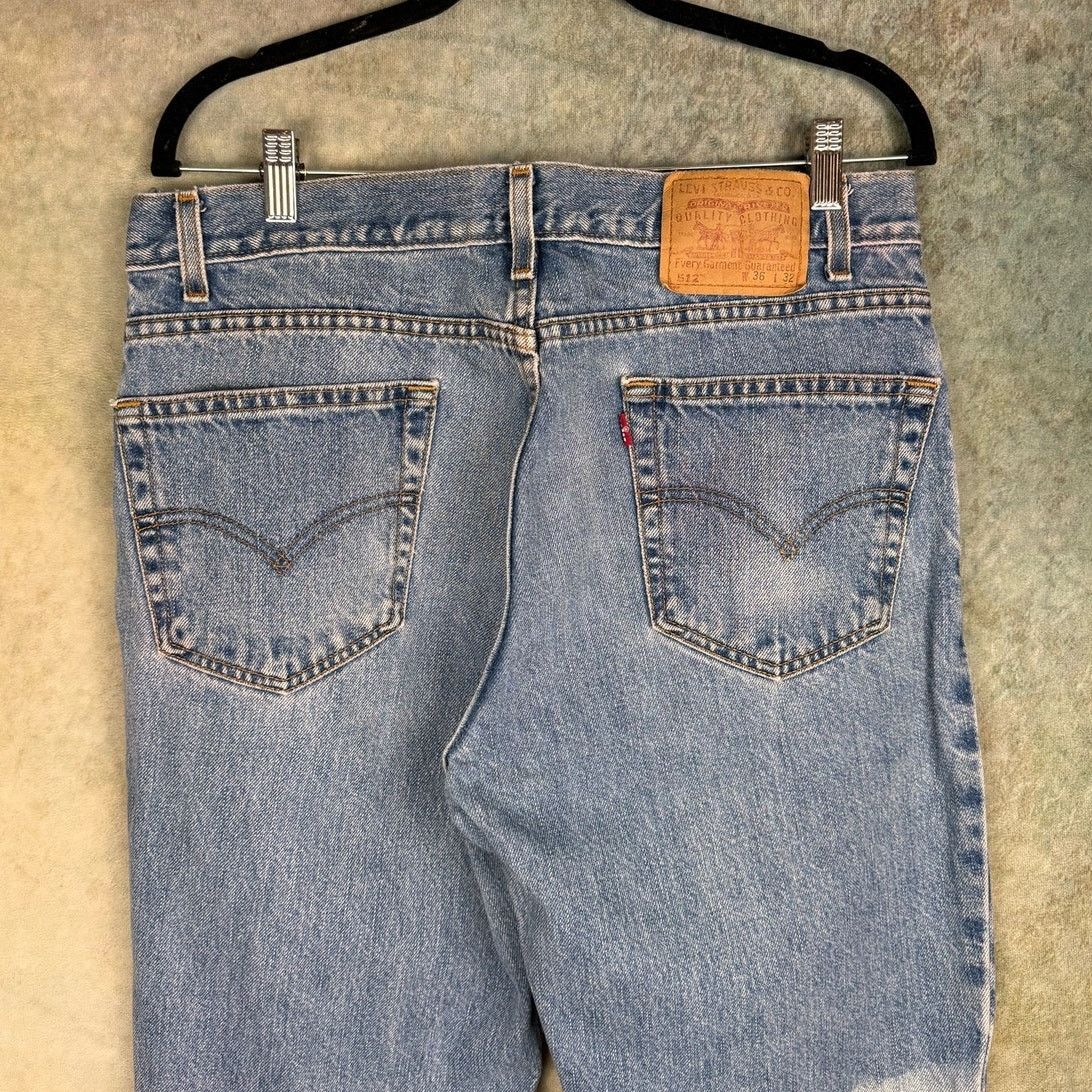 Levi's × Vintage VTG 90s Levis 512 Denim Jeans 36x32 Slim Fit Tapered Leg Size US 36 / EU 52 - 4 Thumbnail