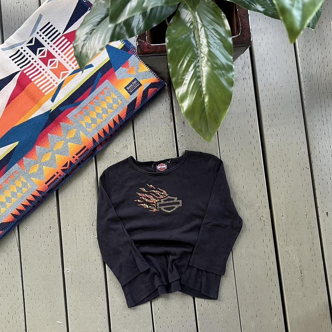 Harley Davidson × Vintage Vintage harley davidson long sleeve with flames Size M / US 6-8 / IT 42-44 - 4 Thumbnail