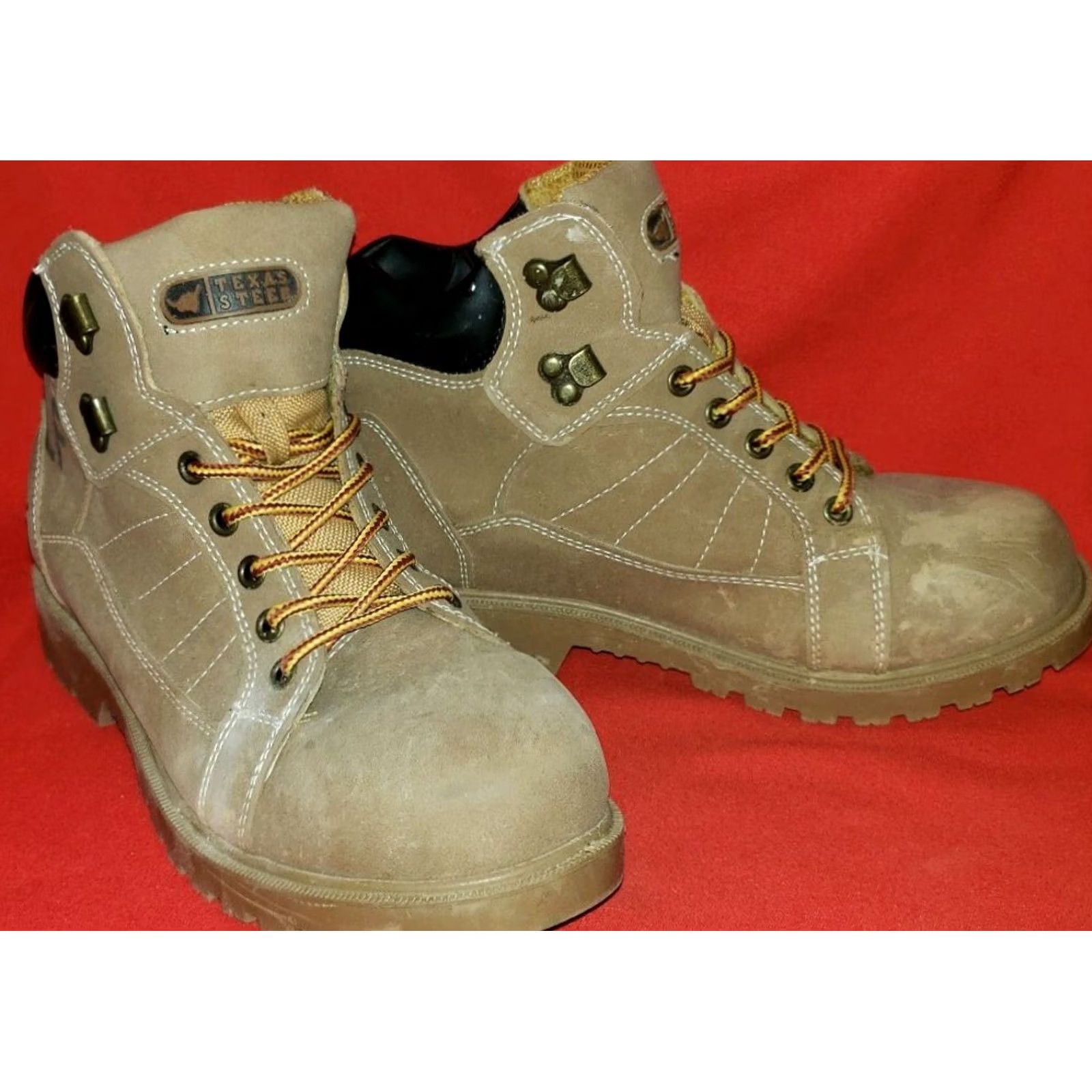 Vintage Texas Steer Work & Safety Ankle High Mens Boot Size 6.5M - Brown - Speed Laces - Excellent Condition Size US 7 / EU 40 - 2 Thumbnail