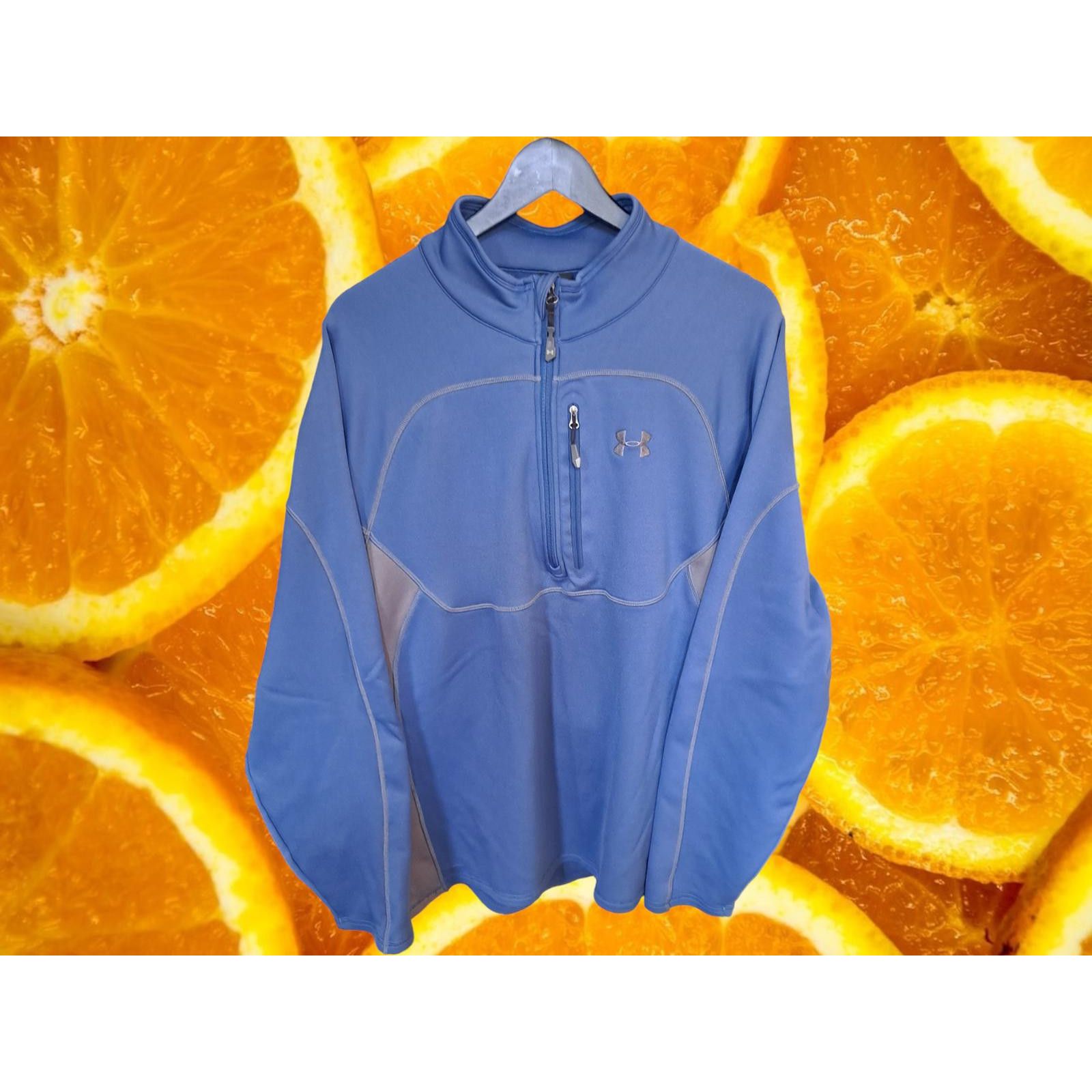 Under Armour Under Armour 1/4 Zip Blue and Gray Jacket With Top Pocket Si Size US XL / EU 56 / 4 - 1 Thumbnail