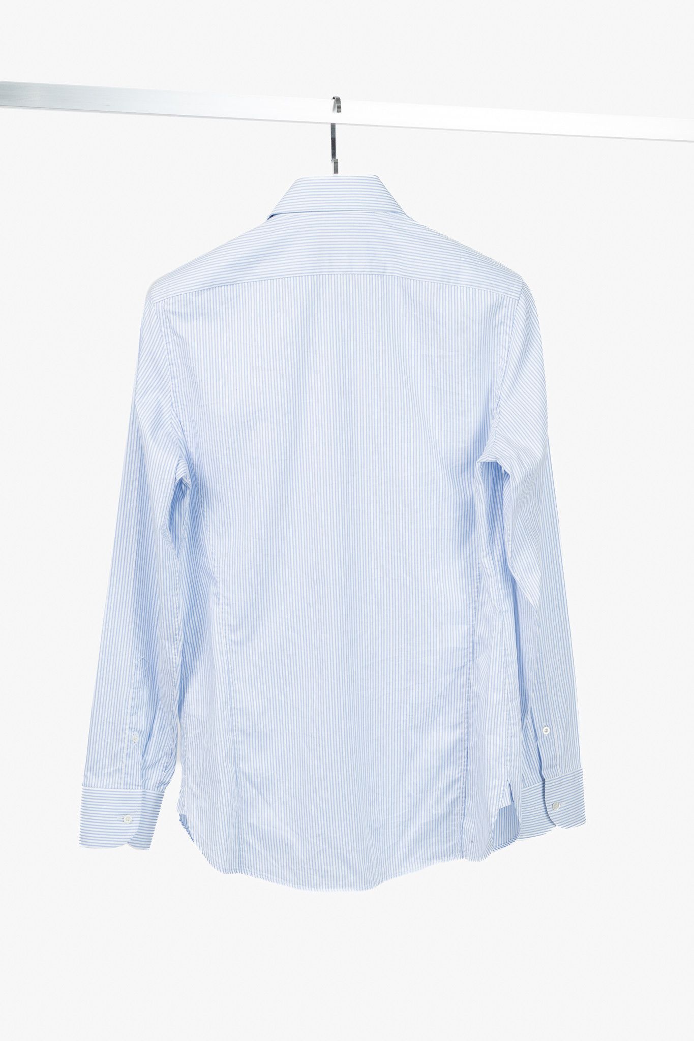 Gucci Gucci Blue & White Striped Cotton-Poplin Buttoned Shirt Size US M / EU 48-50 / 2 - 2 Thumbnail