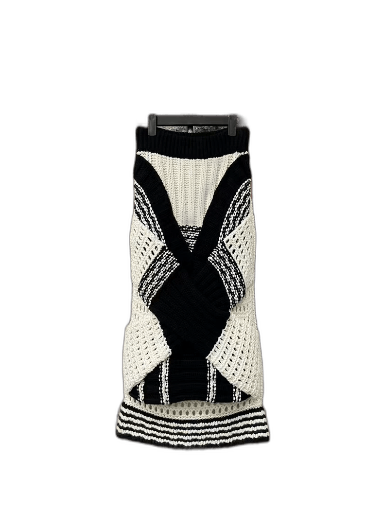 Burberry Burberry Wool Skirt in Black and White-yf Size 22" - 1 Thumbnail