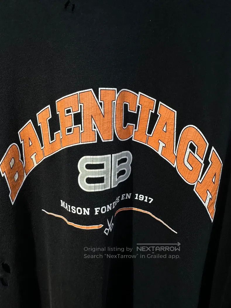 Balenciaga Balenciaga Black Destroyed Double B Scissors Long Sleeve Size US L / EU 52-54 / 3 - 4 Thumbnail