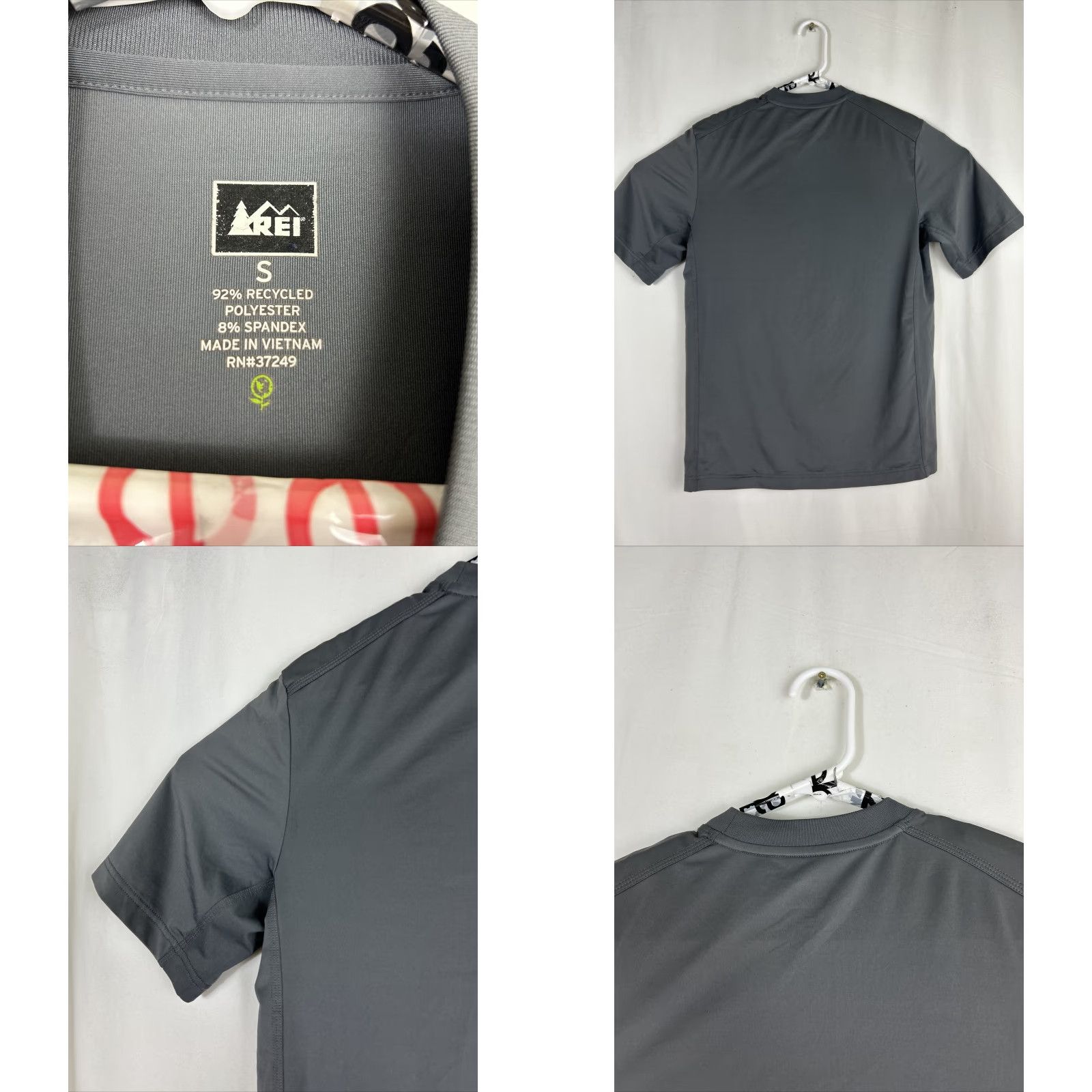 Vintage Rei Co-Op T-Shirt Mens S Gray Short Sleeve Crew Neck Polyester Stretch Size US S / EU 44-46 / 1 - 8 Thumbnail