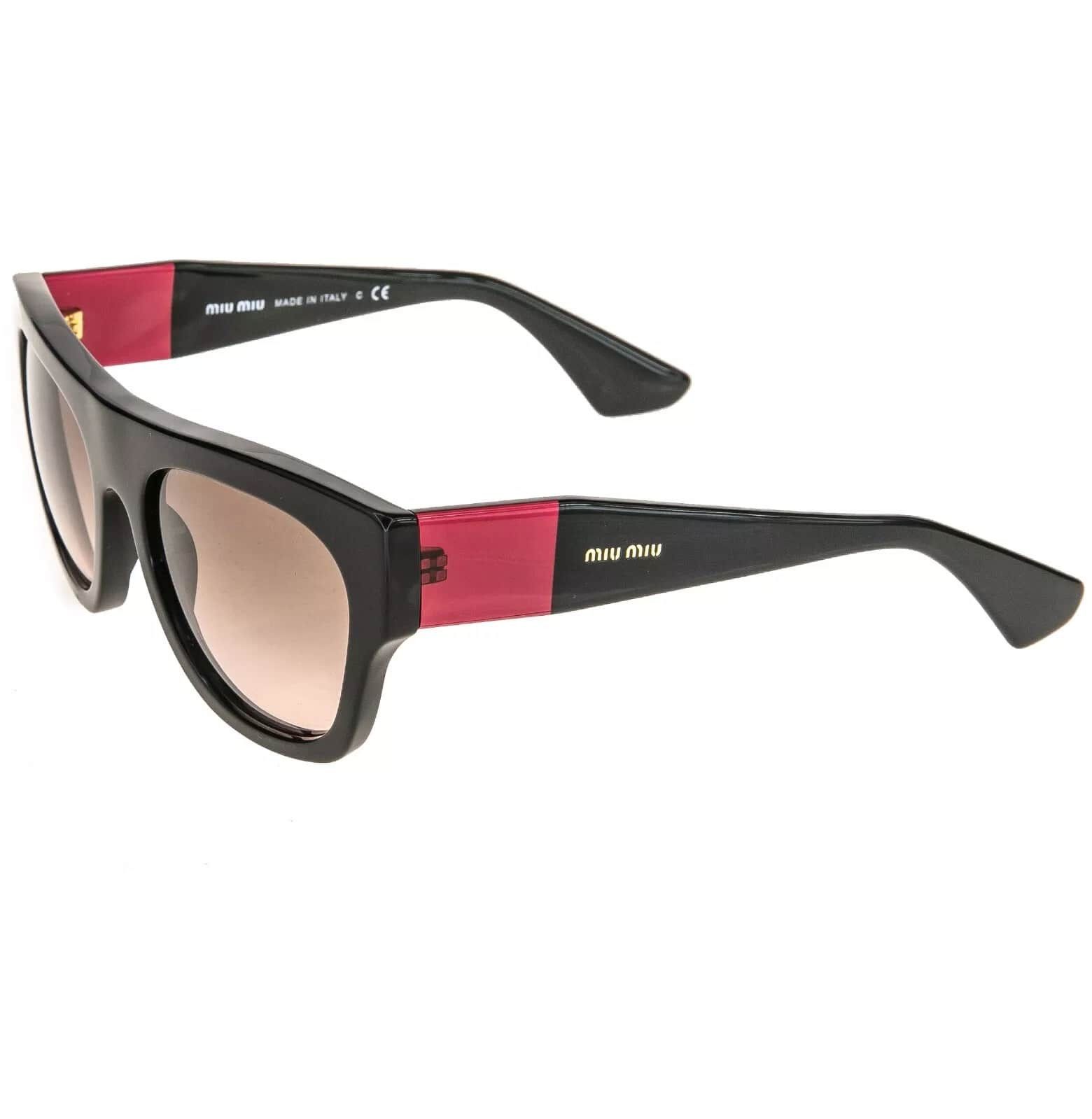 Miu Miu MIU MIU ECLAT 05P Chunky Bold Sunglasses MU05PS Black Size ONE SIZE - 8 Thumbnail