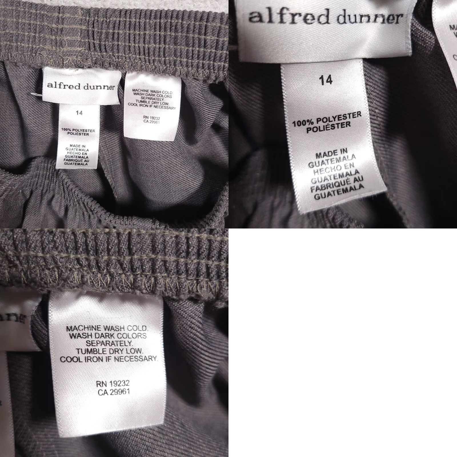 Vintage Alfred Dunner Pants Womens 14 Gray Elastic Waist Pockets 26x27.5 Knit Formal Dress Pants 80s 90s Men? Size 36" / US 14 / IT 50 - 9 Thumbnail