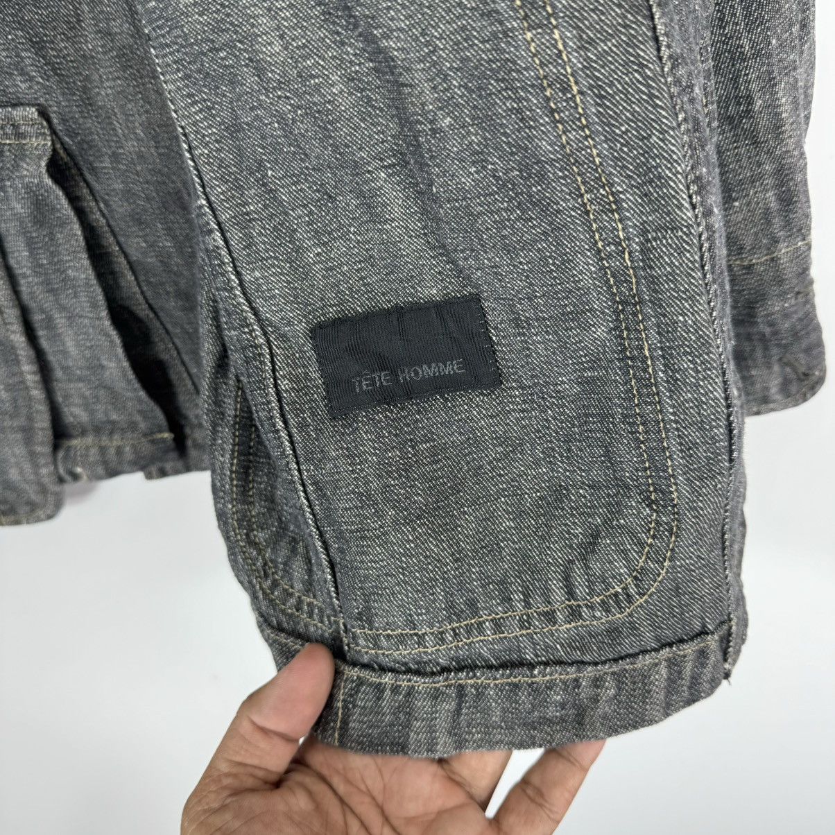 Issey Miyake × Tete Homme VINTAGE TETE HOMME BY ISSEY MIYAKE DENIM BUTTON JACKET Size US M / EU 48-50 / 2 - 7 Thumbnail
