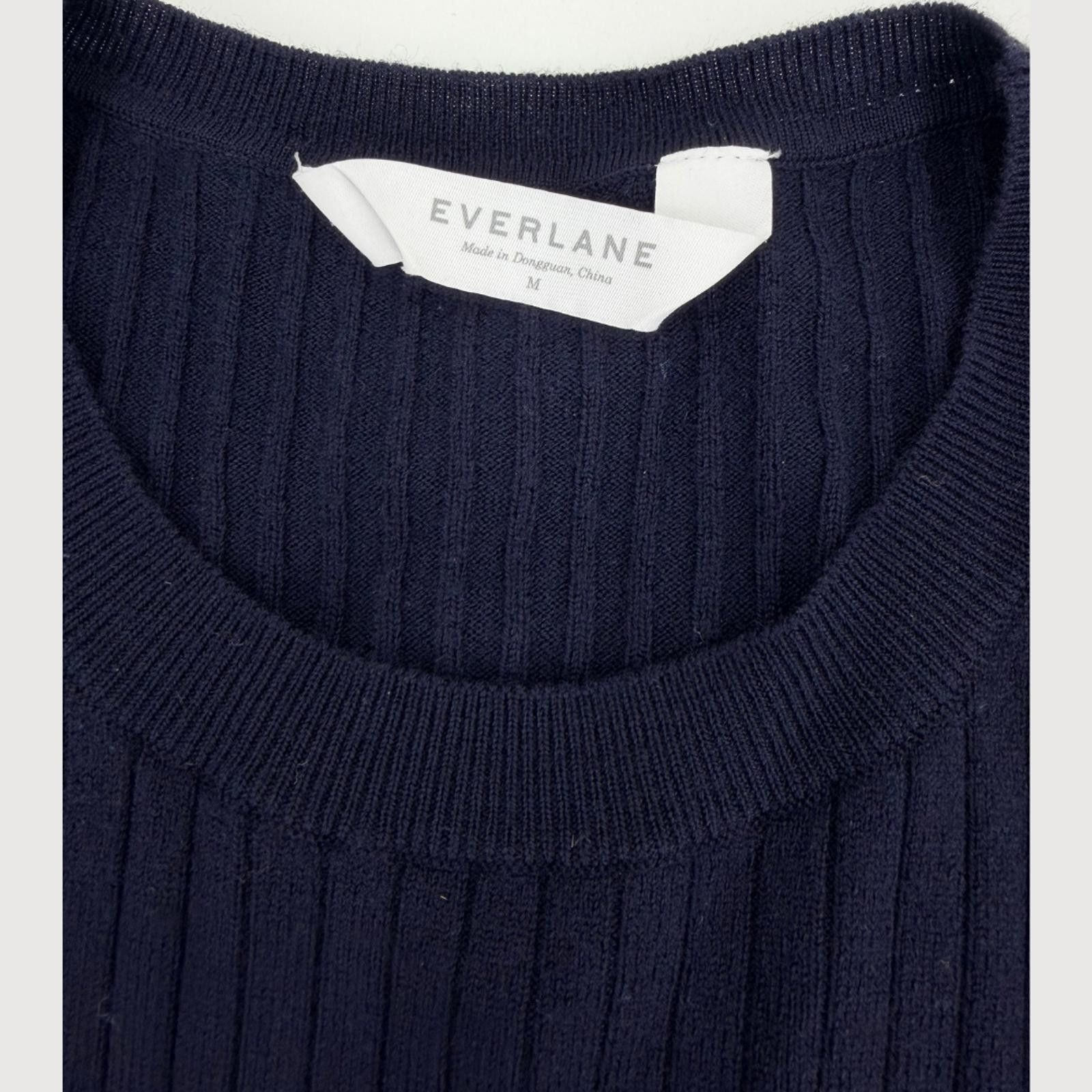 Everlane Everlane Ribbed Wool Sweater Dress Navy Long Sleeve M Size M / US 6-8 / IT 42-44 - 4 Thumbnail