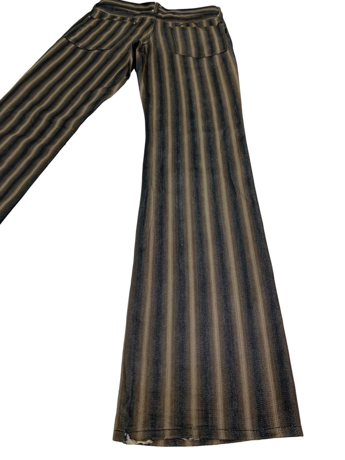 Japanese Brand 🔥Rare Vintage Wild Khakis Brown Stripes Flare Pants Size US 30 / EU 46 - 6 Thumbnail