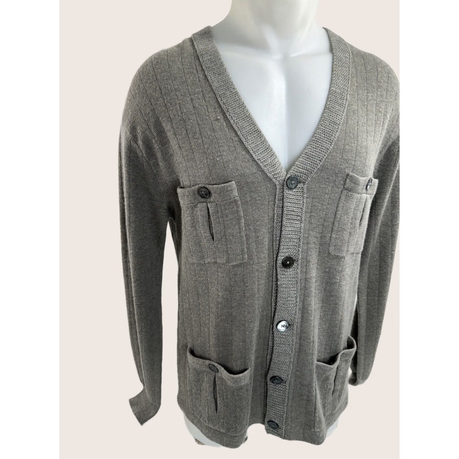 Ralph Lauren VINTAGE Ralph Lauren Sweater Mens M Gray POLO ALPACA LINEN Blend HONG KONG Cardigan Size US M / EU 48-50 / 2 - 1 Thumbnail
