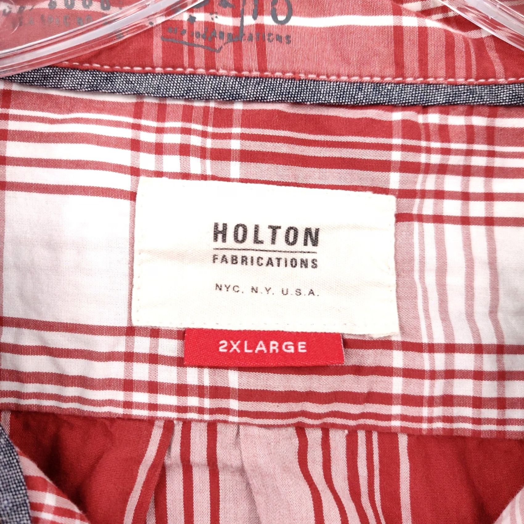 Vintage Holton Shirt Mens 2XL Plaid Red Cotton Button-Up Long Sleeve Casual Size US XXL / EU 58 / 5 - 3 Thumbnail