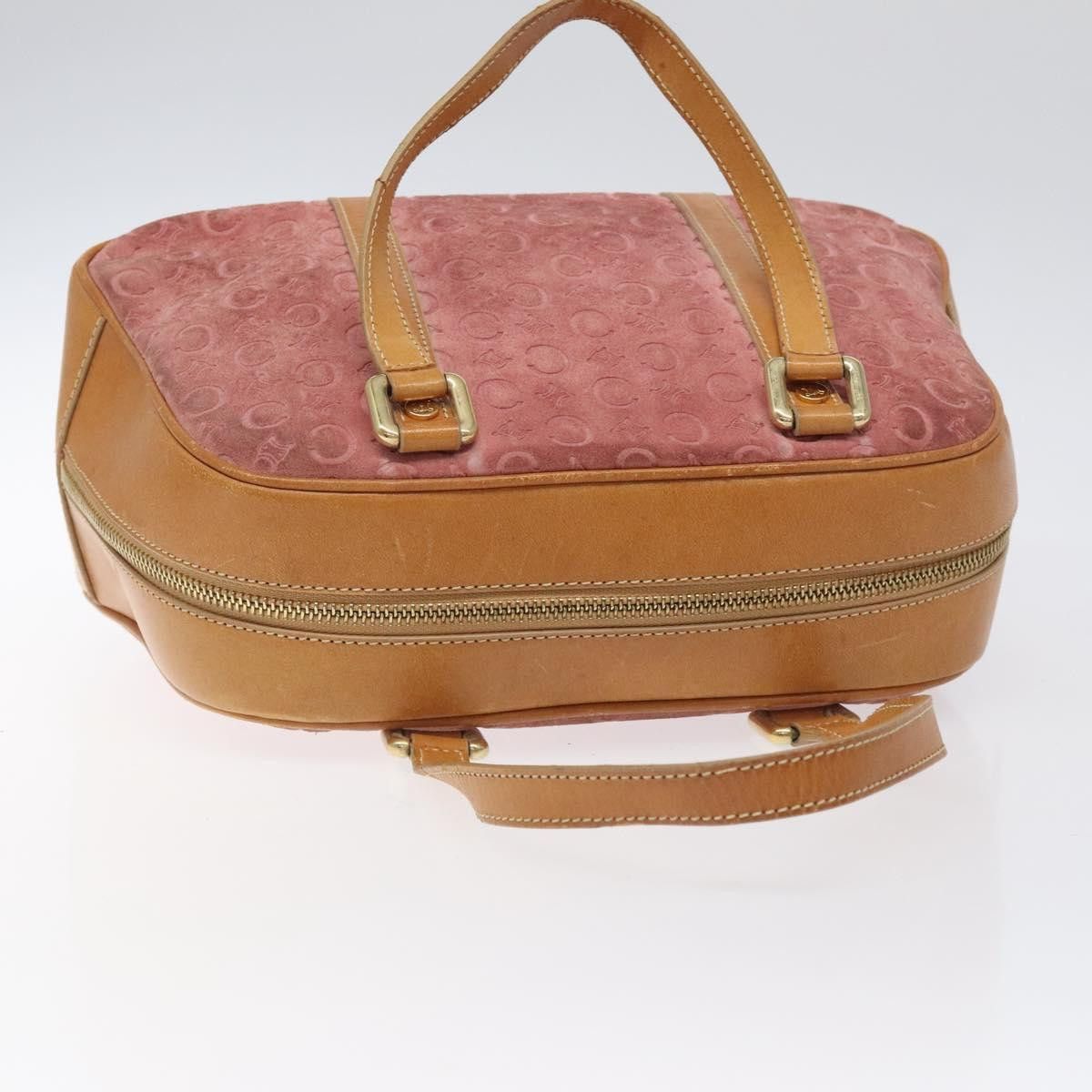 Celine CELINE C Macadam Canvas Hand Bag Suede Pink Gold Size ONE SIZE - 6 Thumbnail