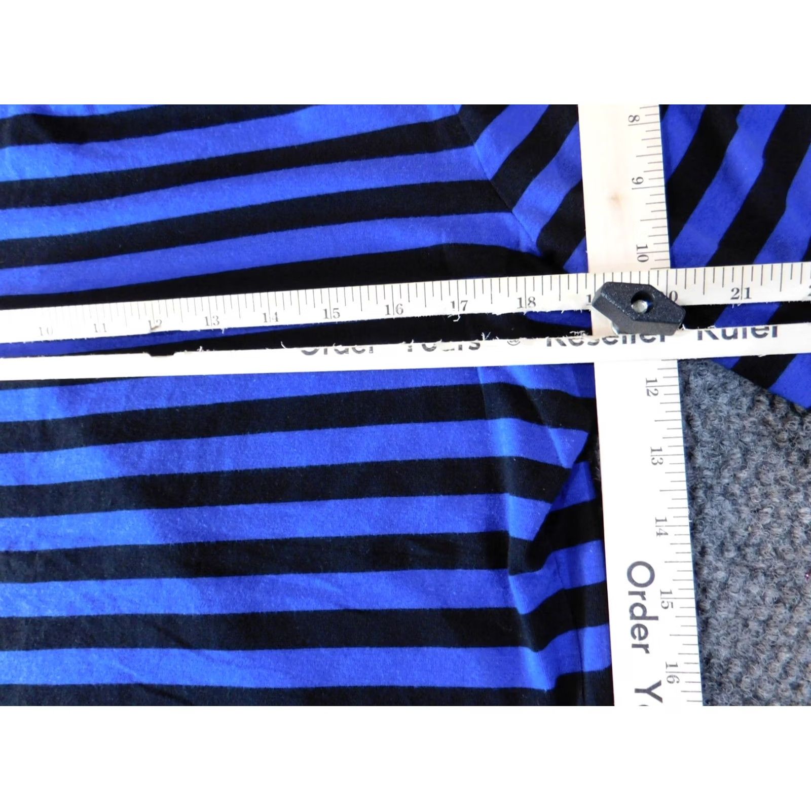 Anne Klein Anne Klein Womens Blouse XL Blue Striped Crew Neck Pullover Stretch Bell Sleeve Long Sleeve Casual Regular Size XL / US 12-14 / IT 48-50 - 5 Thumbnail
