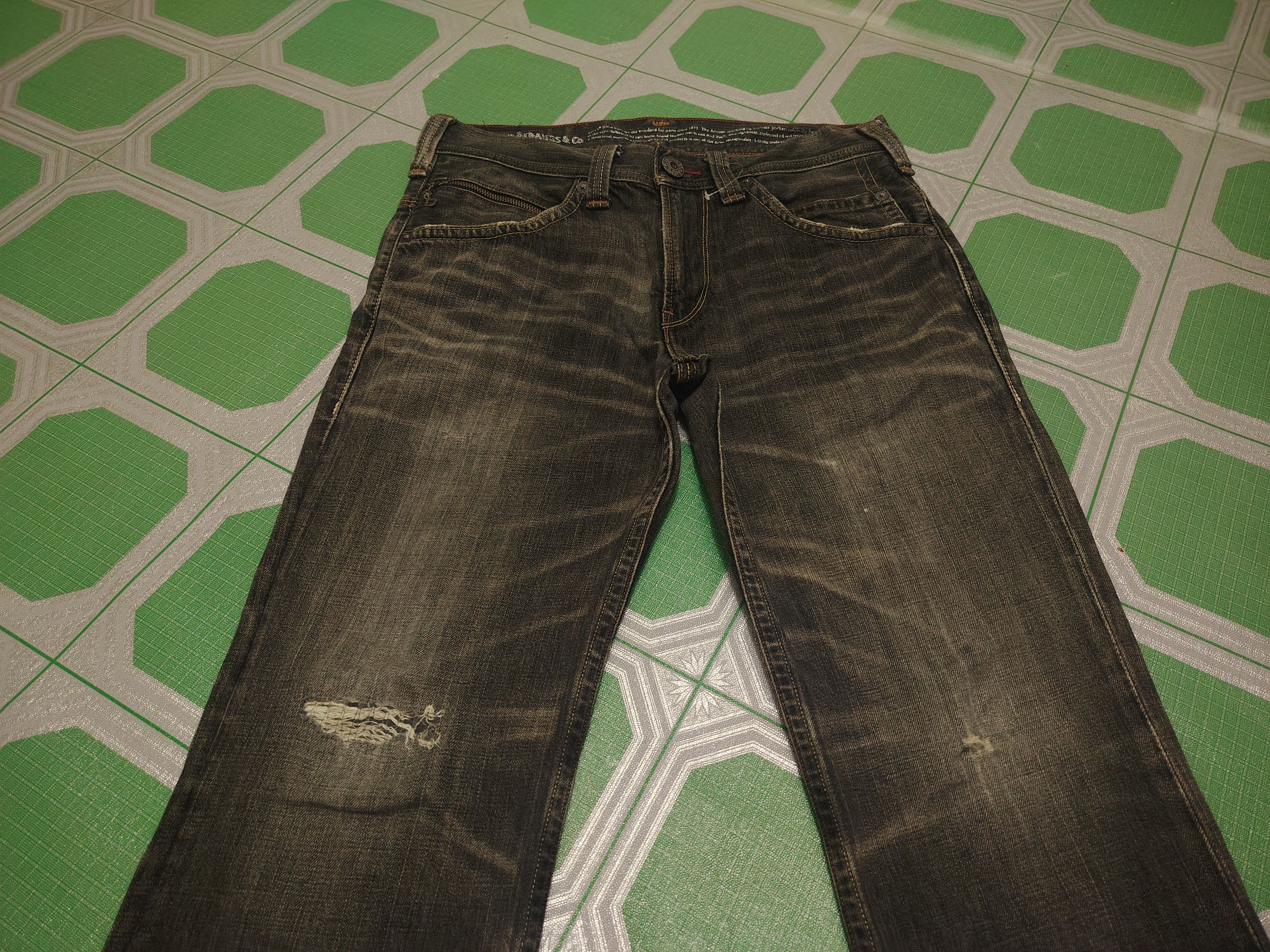 Levi's Distressed Rare!!! Levis 502 Back Pocket Bead Pattern Size US 34 / EU 50 - 3 Thumbnail