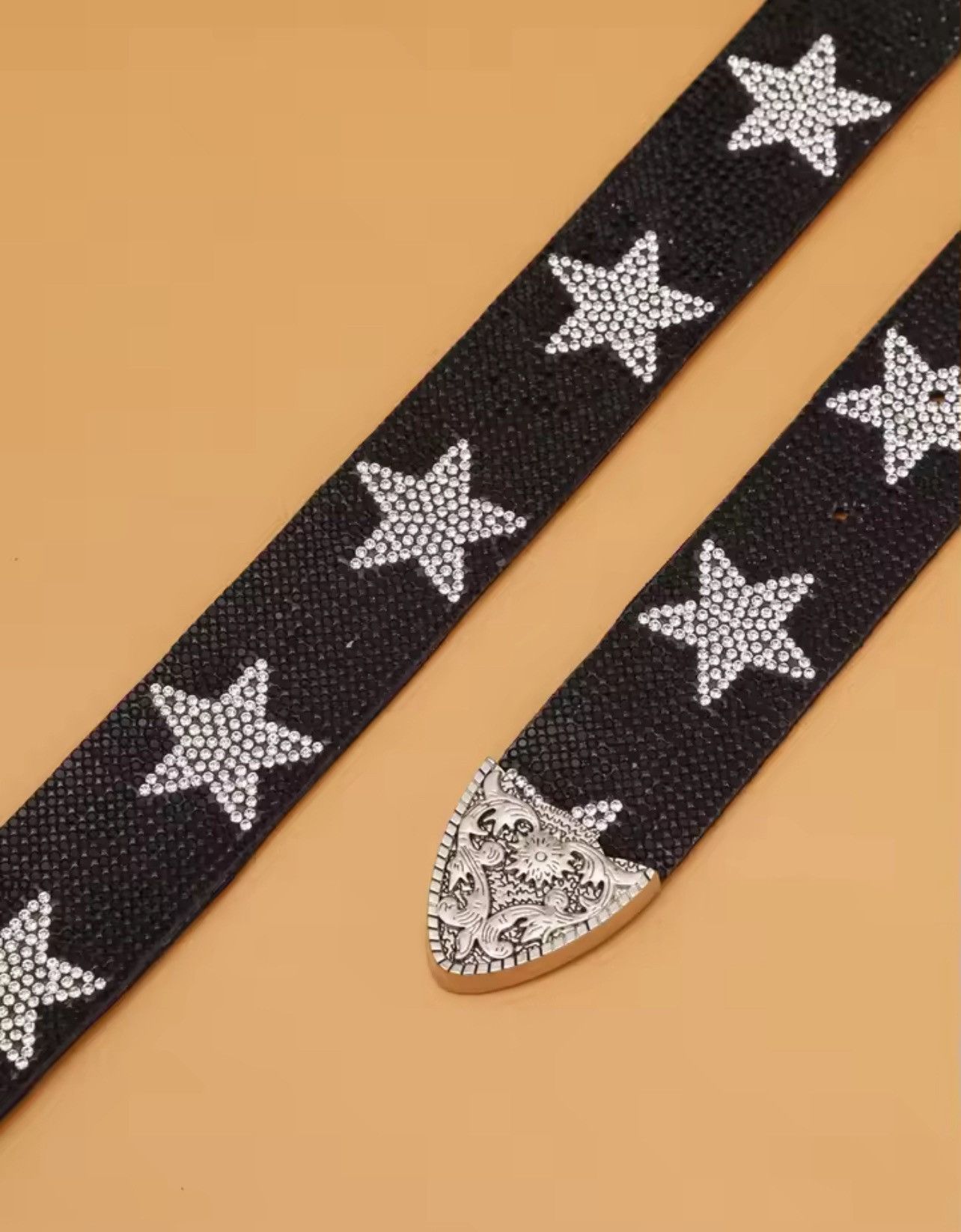 Japanese Brand × Leather Shiny Rhinestone Star Pu Leather Belt Size ONE SIZE - 2 Thumbnail