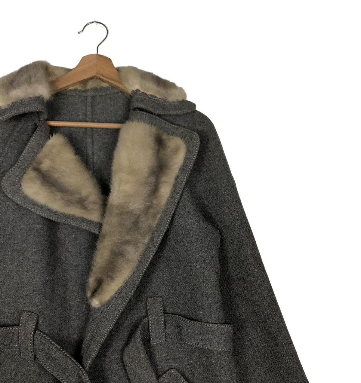 Vintage 🔥VINTAGE LONG JACKET FOX FUR DOUBLE COLLAR FRANVAL PARIS Size US S / EU 44-46 / 1 - 4 Thumbnail