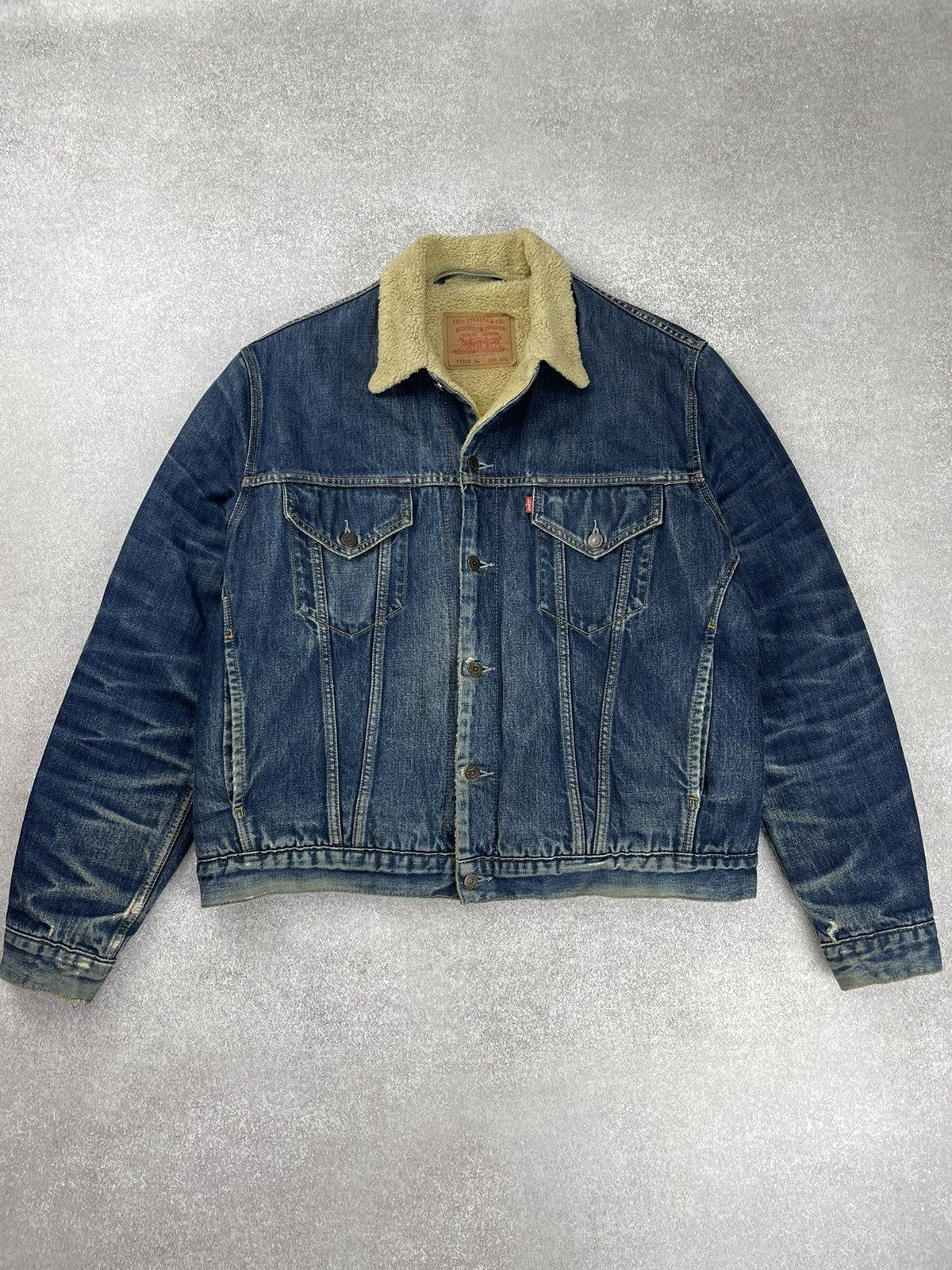 Levi's × Levi's Vintage Clothing × Vintage Vintage Levis Distressed Denim Jacket Sherpa Size US XXL / EU 58 / 5 - 2 Thumbnail