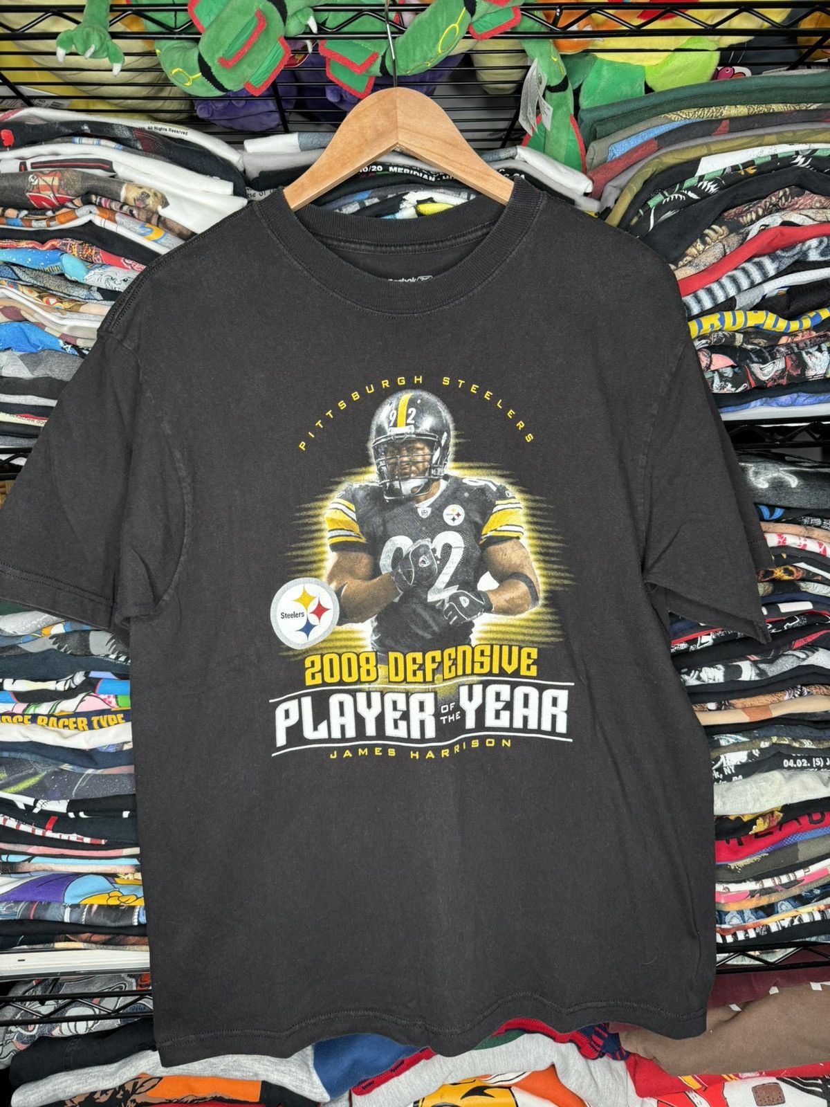 NFL × Reebok × Vintage 2008 Reebok Pittsburgh Steelers James Harrison DPOY Tee Size US M / EU 48-50 / 2 - 1 Thumbnail