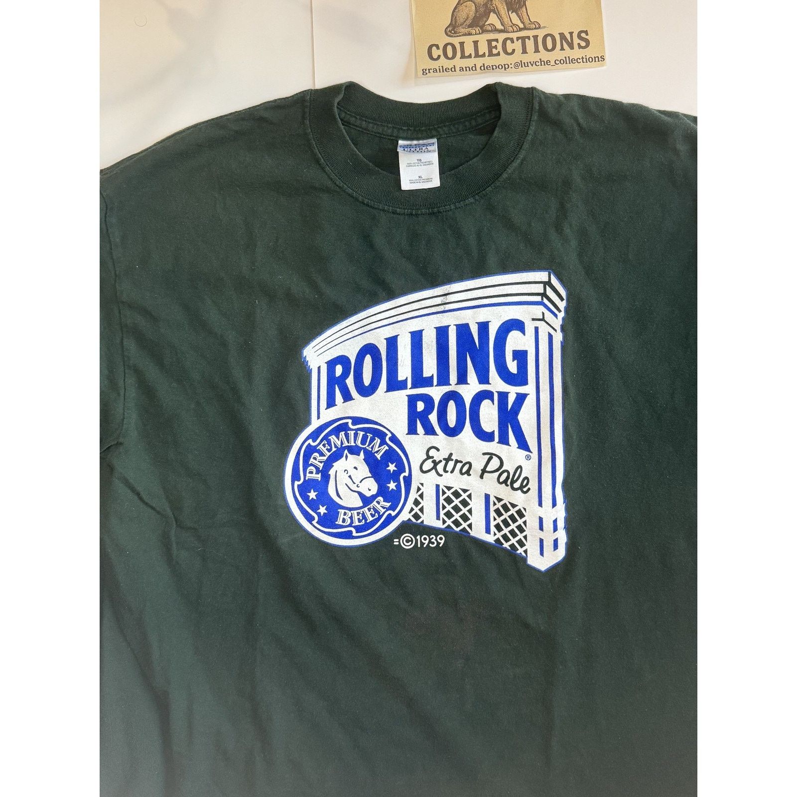 Gildan Vintage Rolling Rock Shirt Mens XL Beer Brewing Graphic 90s Size US XL / EU 56 / 4 - 1 Thumbnail