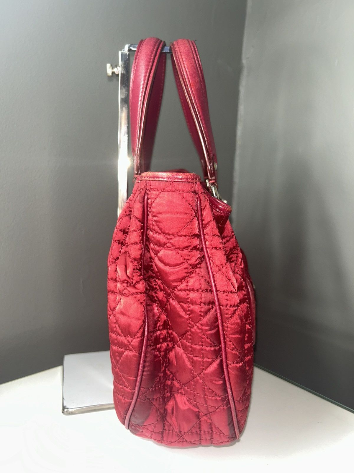 Dior Christian Dior Red Nylon Cannage Charming Lock Bag w/ COA Size ONE SIZE - 9 Thumbnail