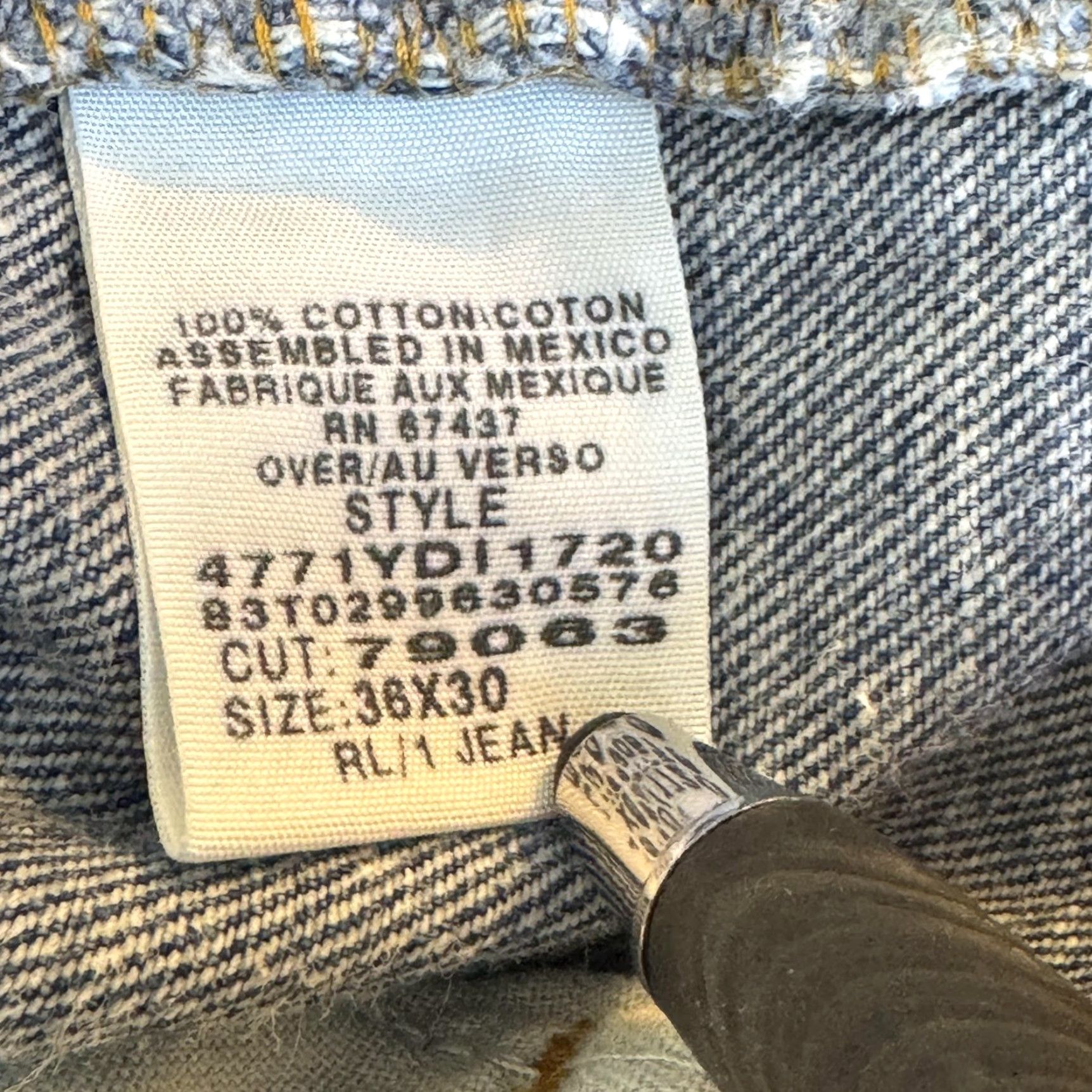 Polo Ralph Lauren VINTAGE Polo Jeans Company Jeans Mens 36x30 Blue Denim Classic Straight RL 90s Size US M / EU 48-50 / 2 - 7 Thumbnail