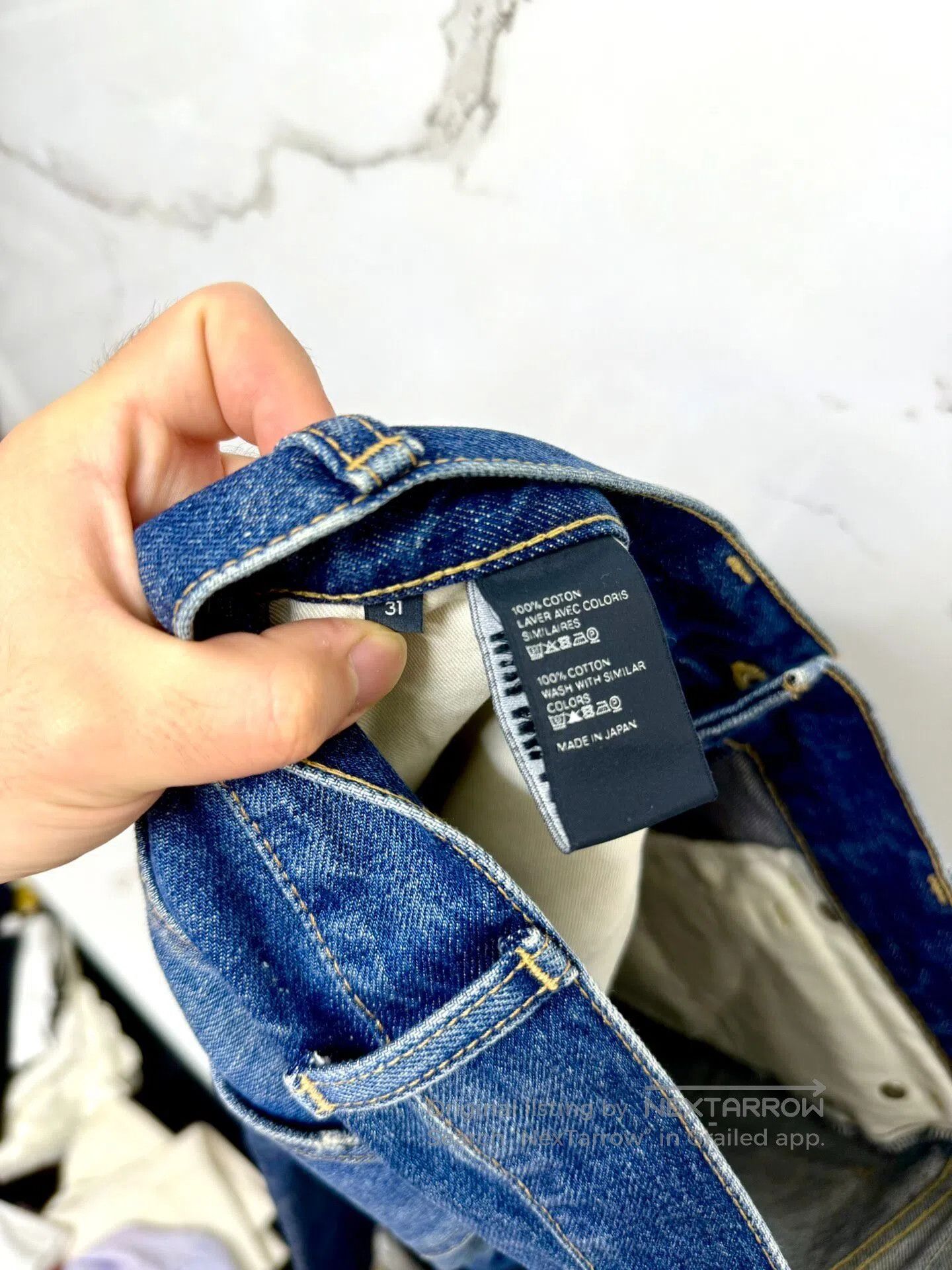 Celine CELINE Dark Blue Washed Destroyed Hem Denim Pants| Size US 31 - 5 Thumbnail