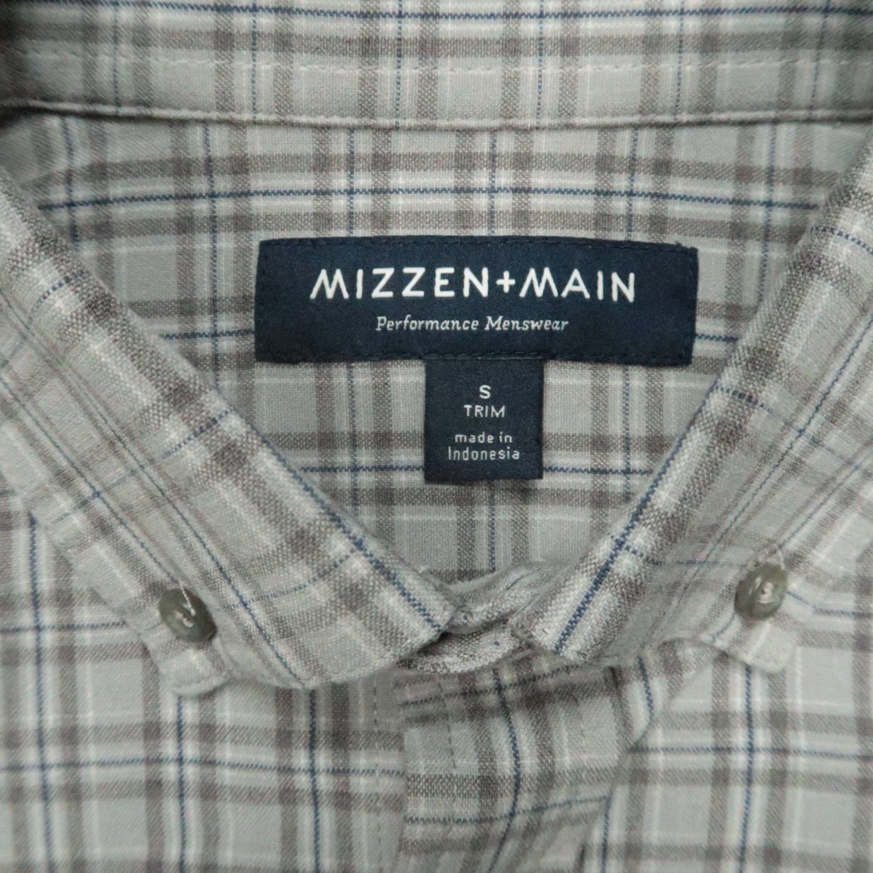 Mizzen+Main Mizzen+Main Shirt Mens Small Gray Plaid Long Sleeve Button-Down Flannel Size US S / EU 44-46 / 1 - 3 Thumbnail