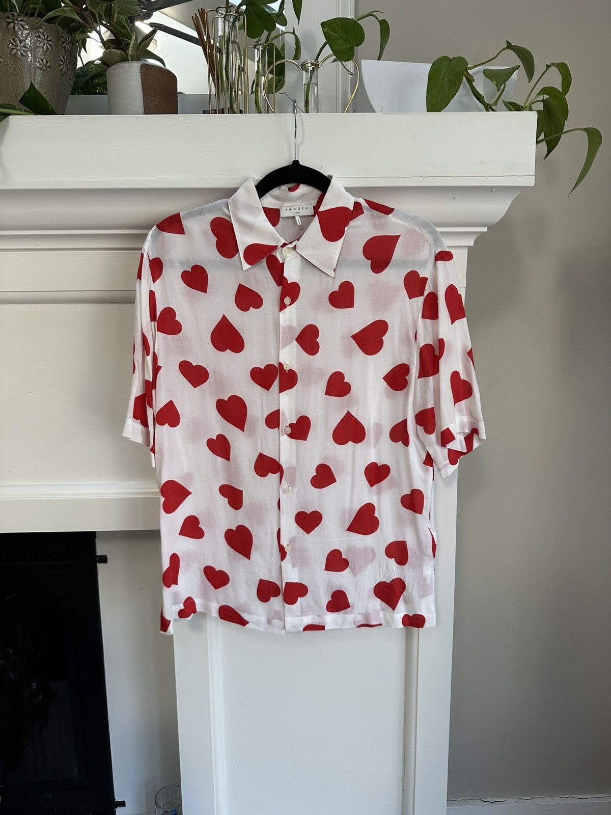 Sandro Button Up With Hearts All Over Size US S / EU 44-46 / 1 - 1 Thumbnail