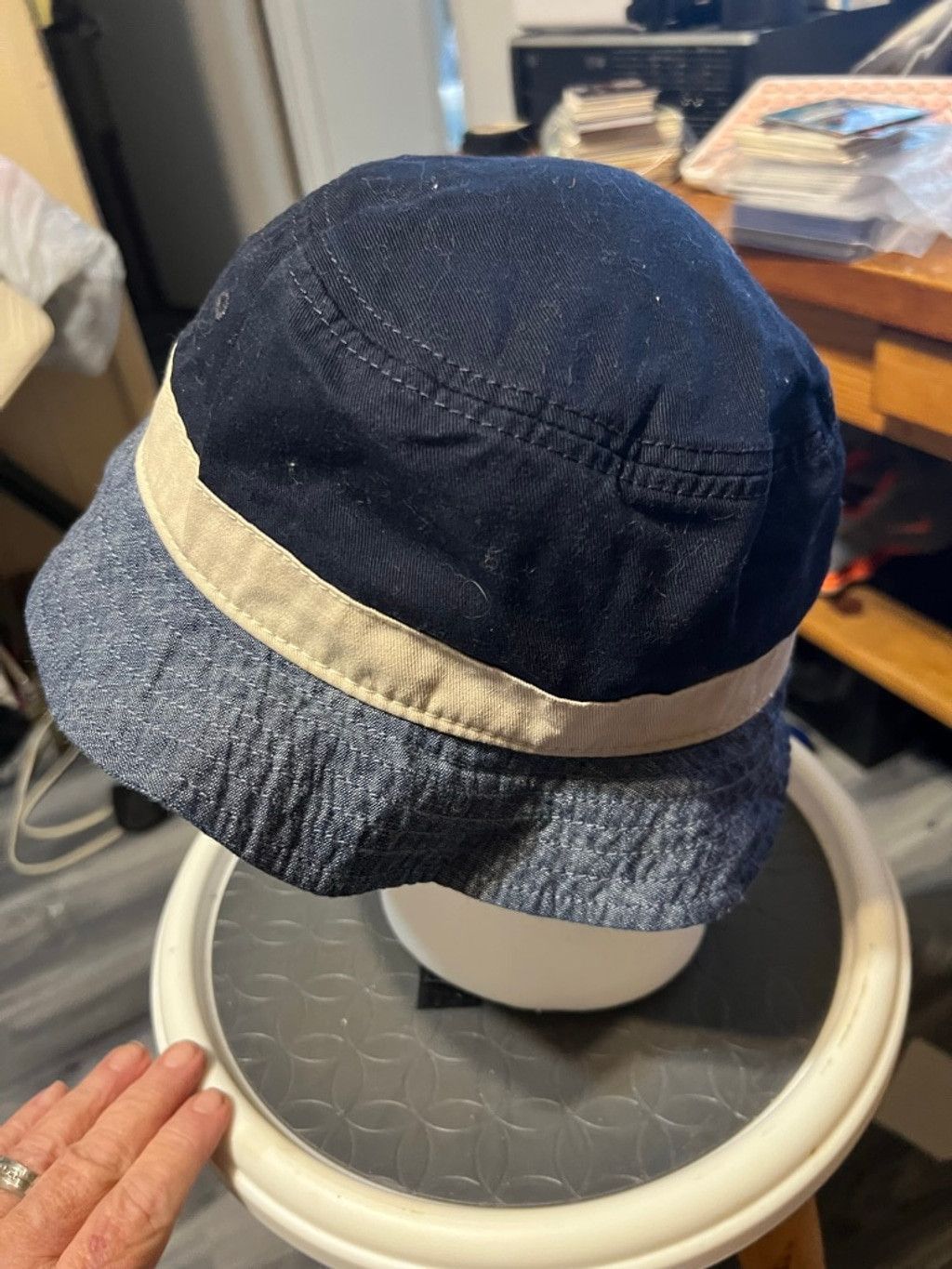 Tommy Hilfiger Women's Tommy Hilfiger Navy Light Blue One Size Bucket Hat Size ONE SIZE - 2 Thumbnail