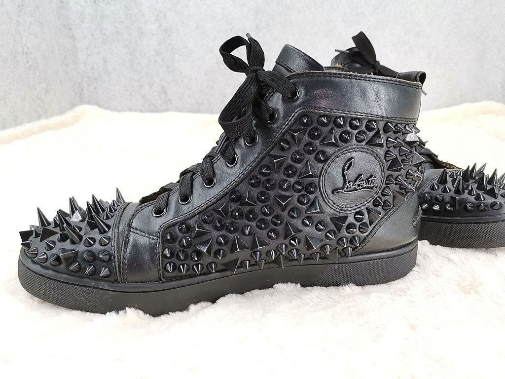 Christian Louboutin CHRISTIAN LOUBOUTIN off black spike shoes hi-cut Size US 8 / EU 41 - 6 Thumbnail
