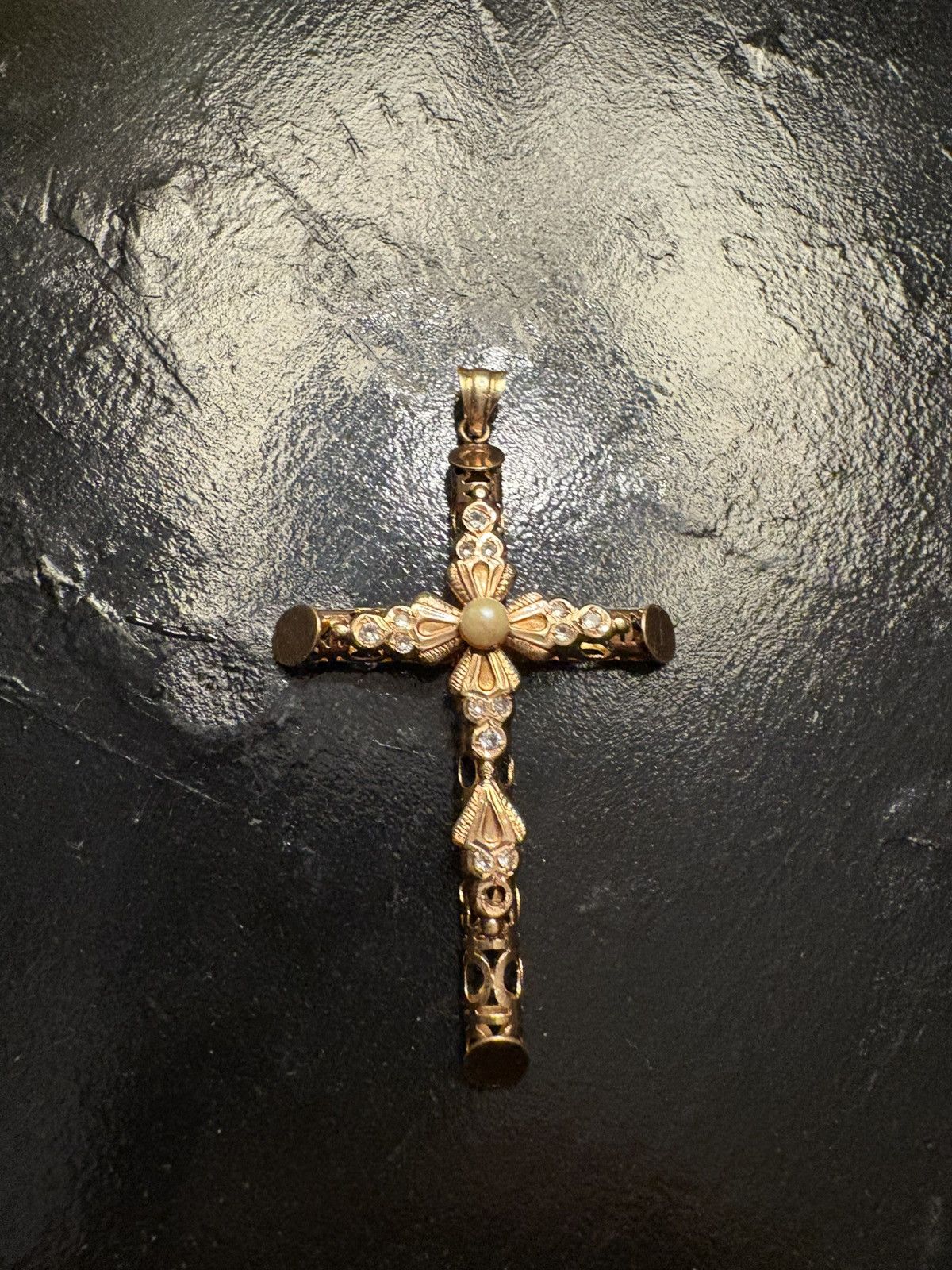 Other 14k Solid Yellow Gold Diamond Cross Size ONE SIZE - 5 Thumbnail