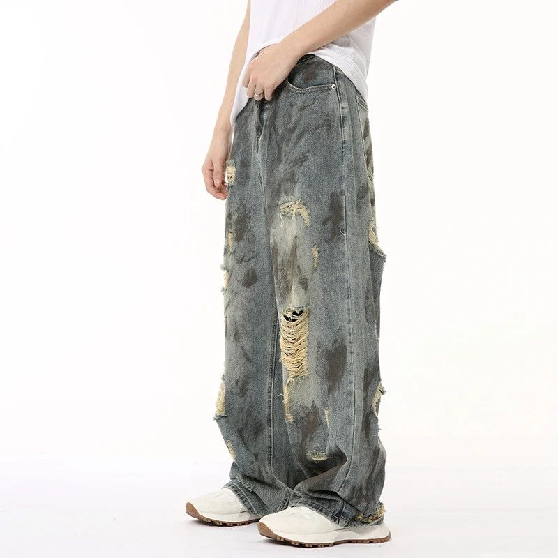 Japanese Brand × Vintage Hole Denim Ripped Jeans Size US 33 - 3 Thumbnail