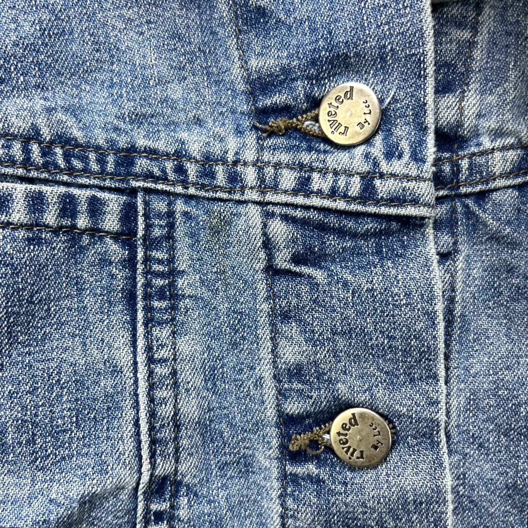 Lee VINTAGE Lee Riveted Denim Jacket Womens M Blue Biker Jacket Womens Medium Denim 90s Mens? Size M / US 6-8 / IT 42-44 - 5 Thumbnail