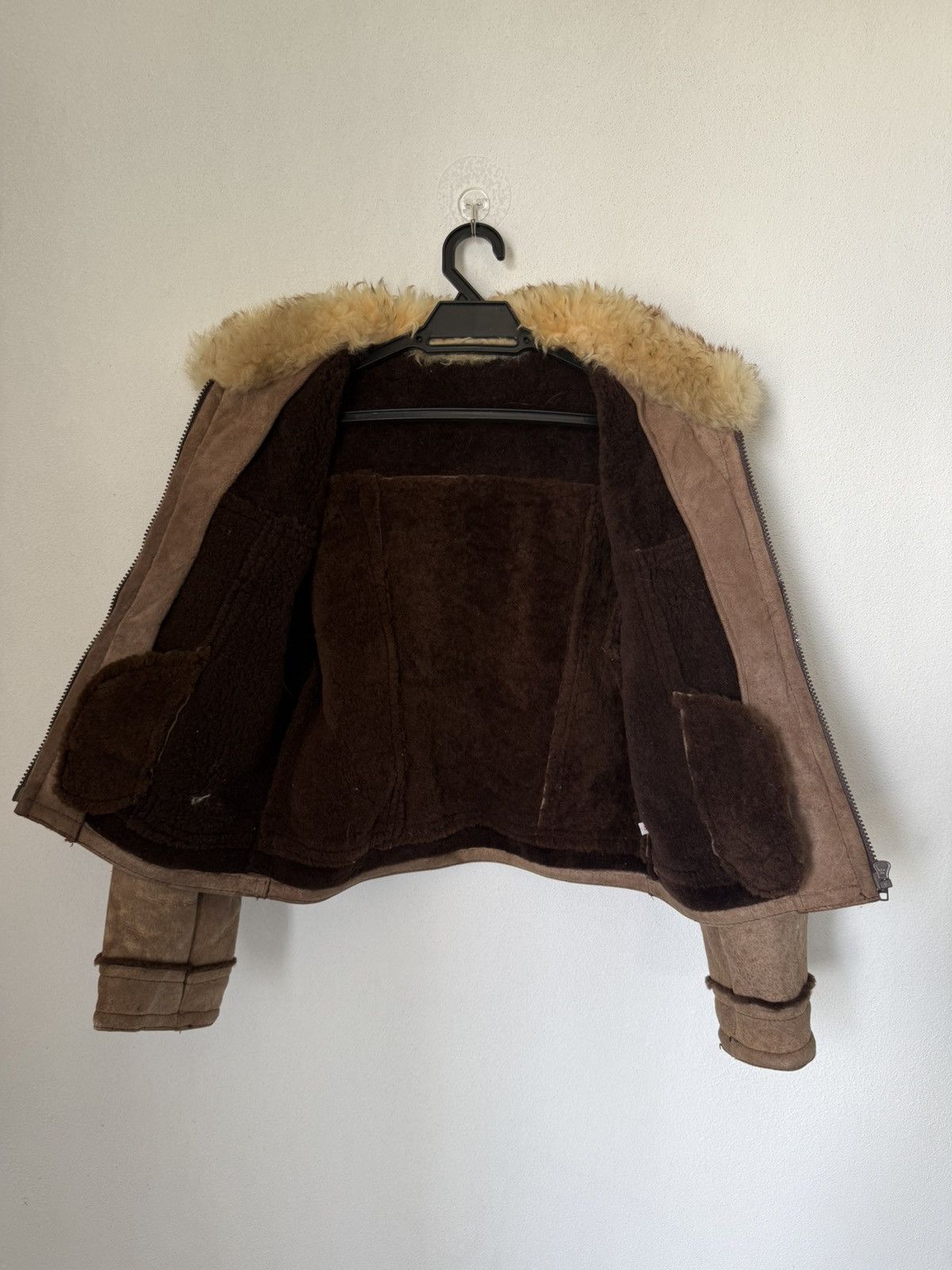 Genuine Leather DISTRESS STYLE SHEEP SKIN CROPPED JACKET FUR Size S / US 4 / IT 40 - 5 Thumbnail
