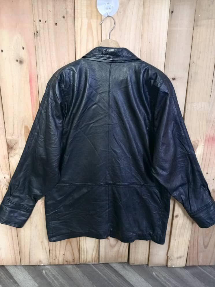 ALAIN DELON × Vintage Alain Delon Black Leather Jacket Size US L / EU 52-54 / 3 - 8 Thumbnail