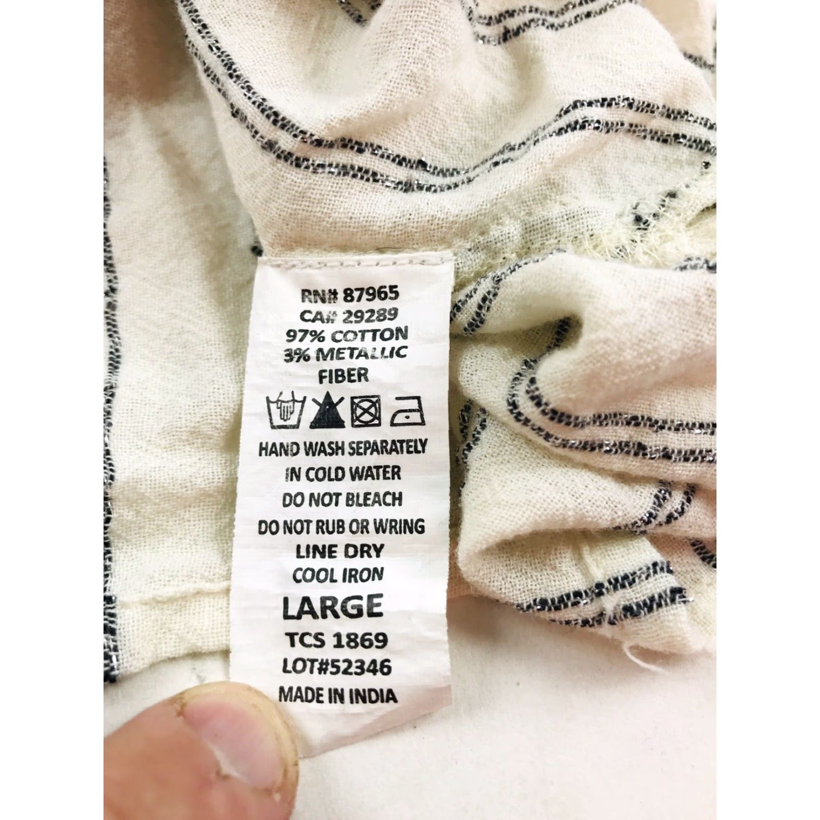 Vintage Elan Tank Top Size L Cream Black Stripe Sleeveless Spaghetti Strap Off Shoulder Women Summer Vintage: No (adjusted within rules?) Size L / US 10 / IT 46 - 6 Thumbnail