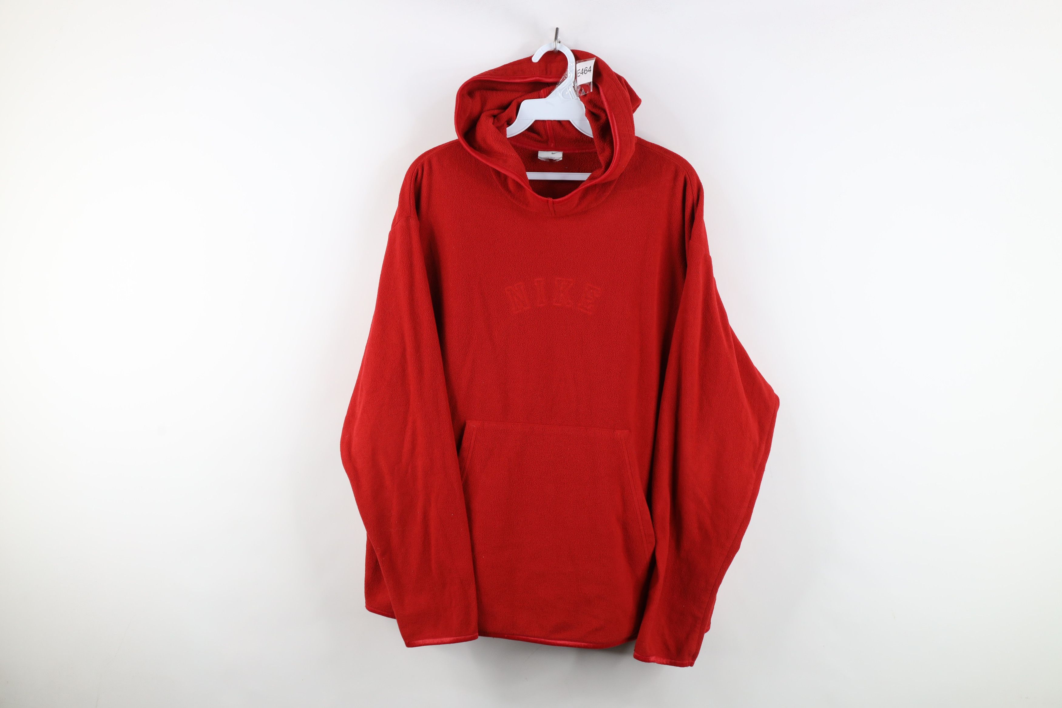 Nike Vintage Y2K Nike Spell Out Fleece Hoodie Sweatshirt Red Size XXL / US 16-18 / IT 52-54 - 1 Thumbnail